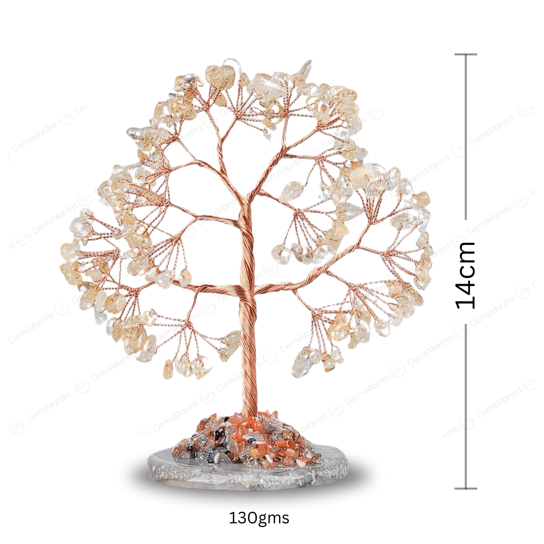 Citrine crystal Tree With Agate Plate - Gemsmantra