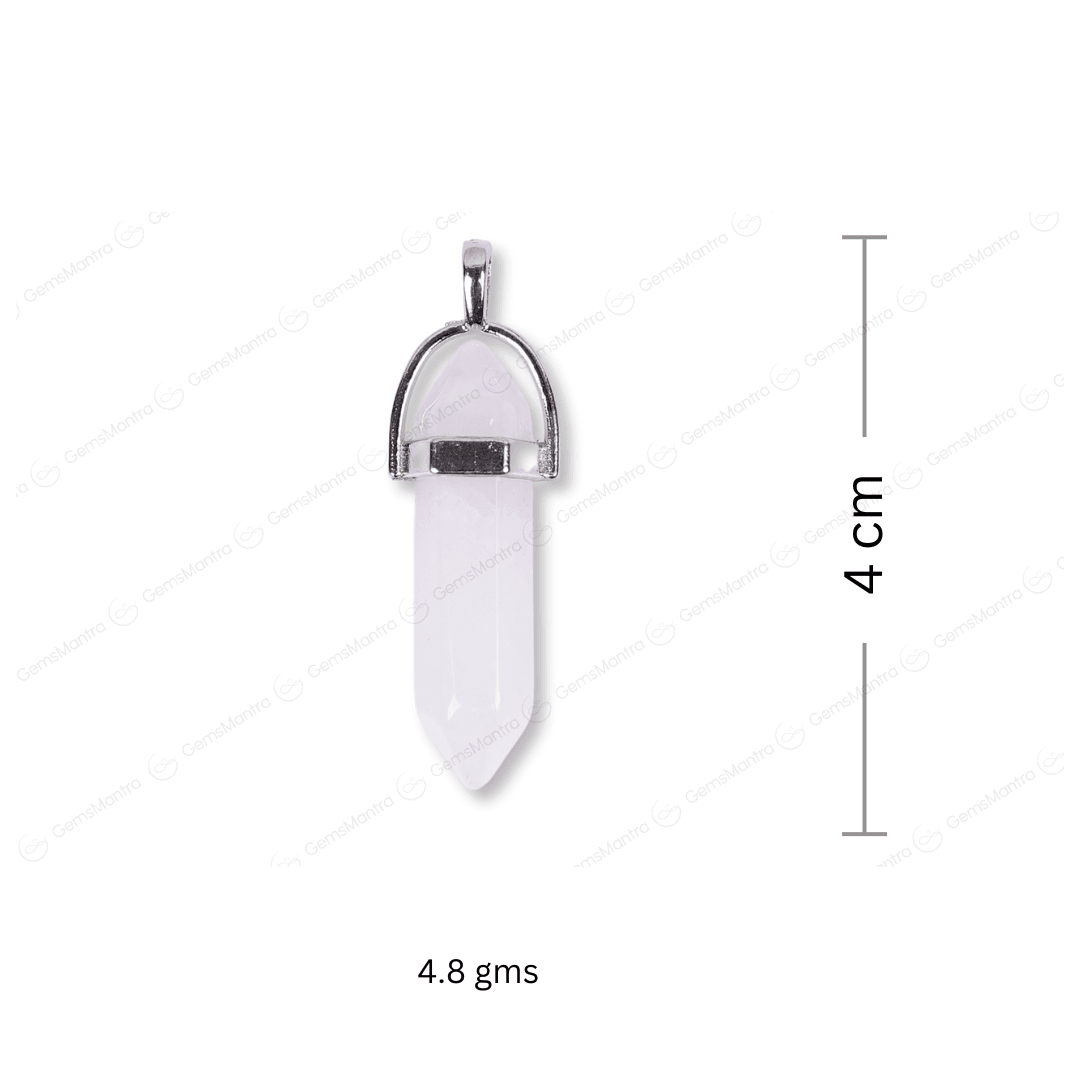 Clear Quartz Double Terminated Pencil Pendant - Gemsmantra
