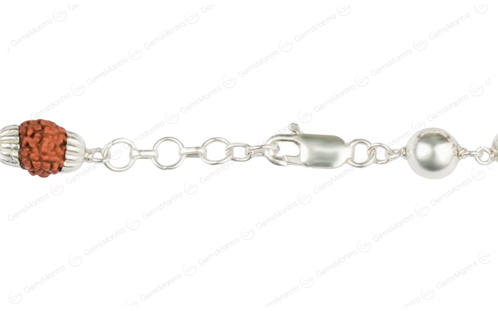 5 Mukhi Rudraksha Bracelet with 6 Silver Moti for Kids