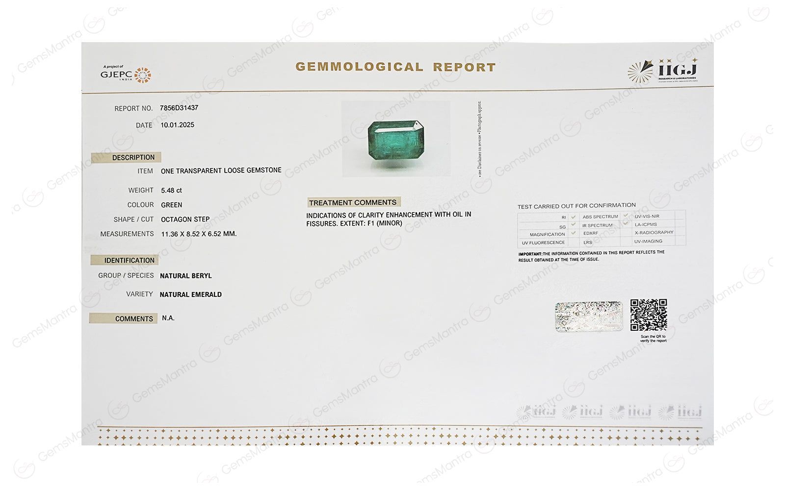 Emerald - (Clarity-color Based) (5.48 Carats)