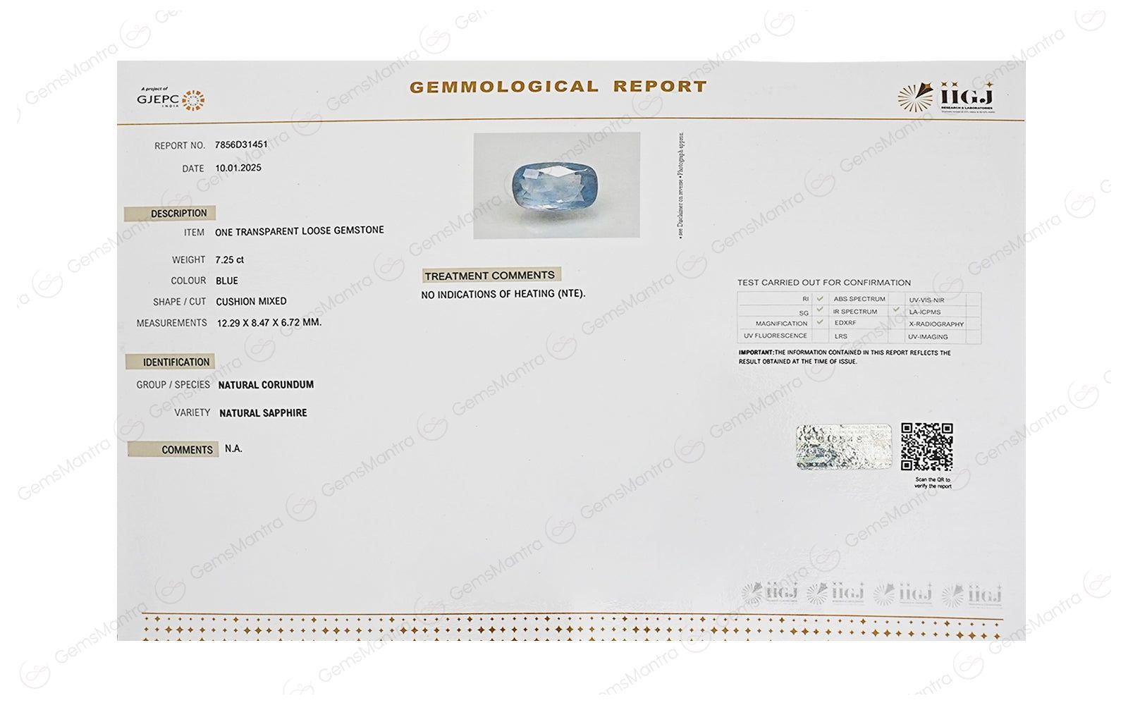 Blue Sapphire - (7.25 Carats)