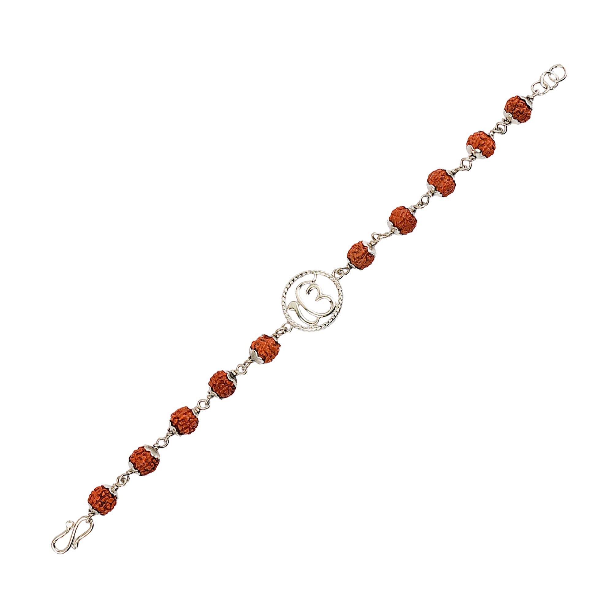 Original 5 Mukhi Rudraksha Silver Onkar Bracelet for Kids – 5 Beads