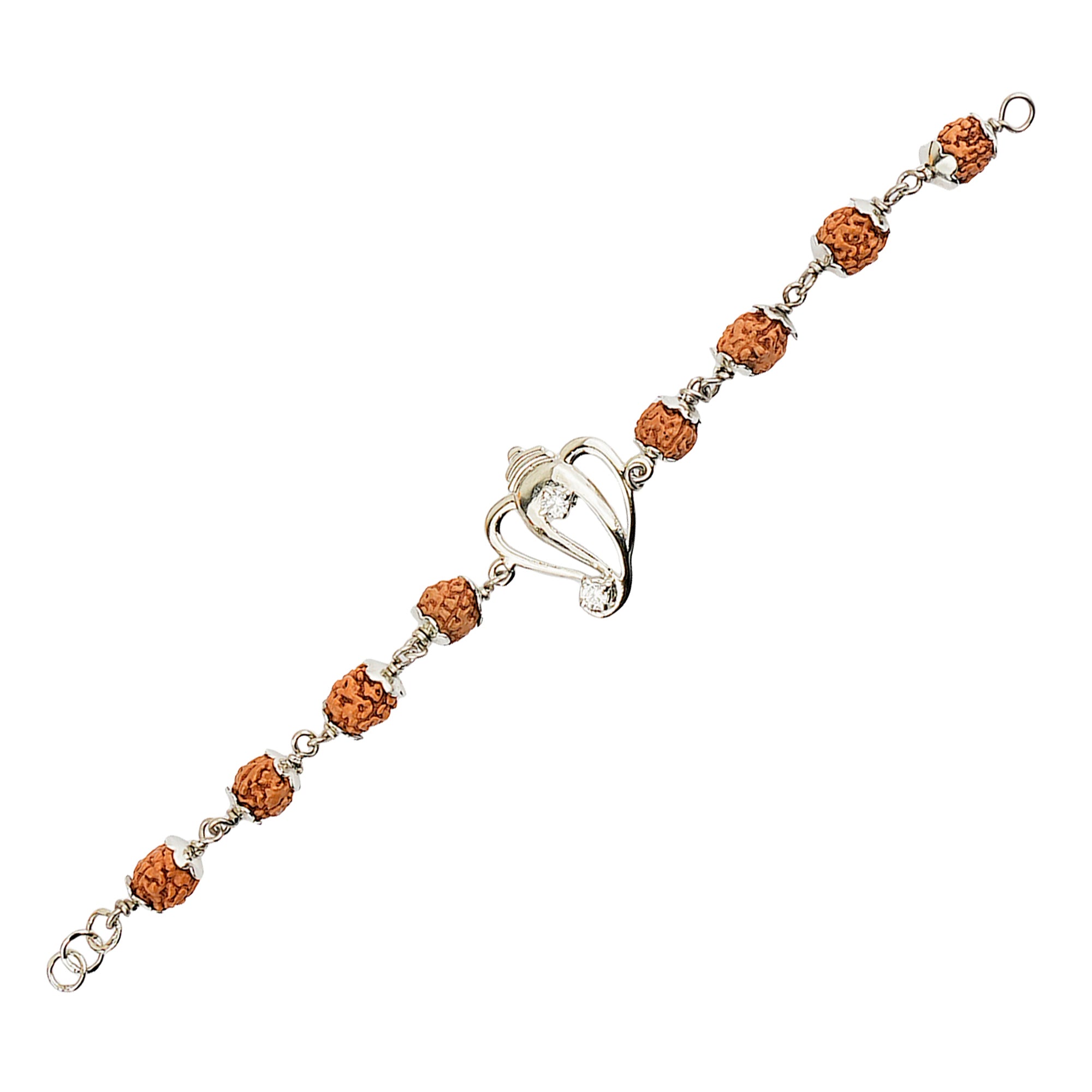 Original 5 Mukhi Rudraksha Silver Ganesh Bracelet for Kids – 4 Beads