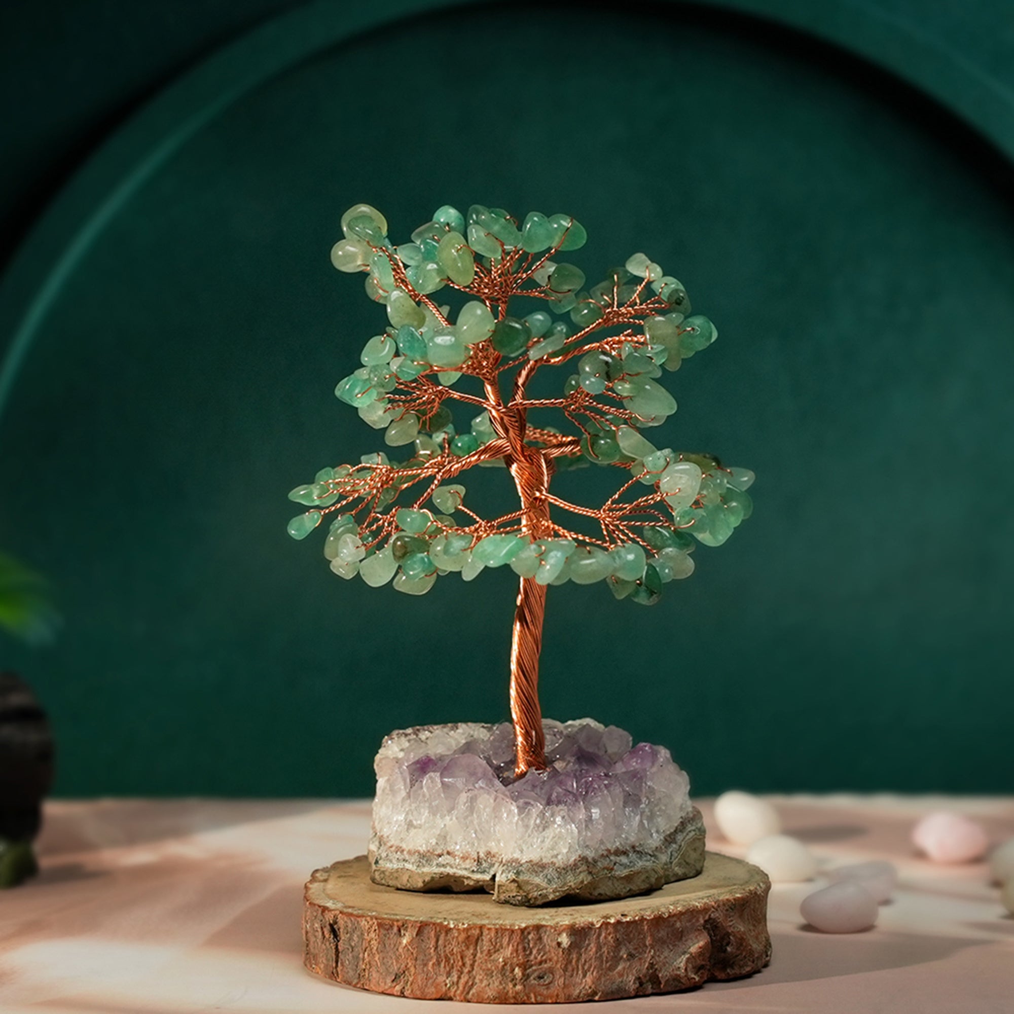 Green Aventurine & Amethyst Cluster – for Vastu
