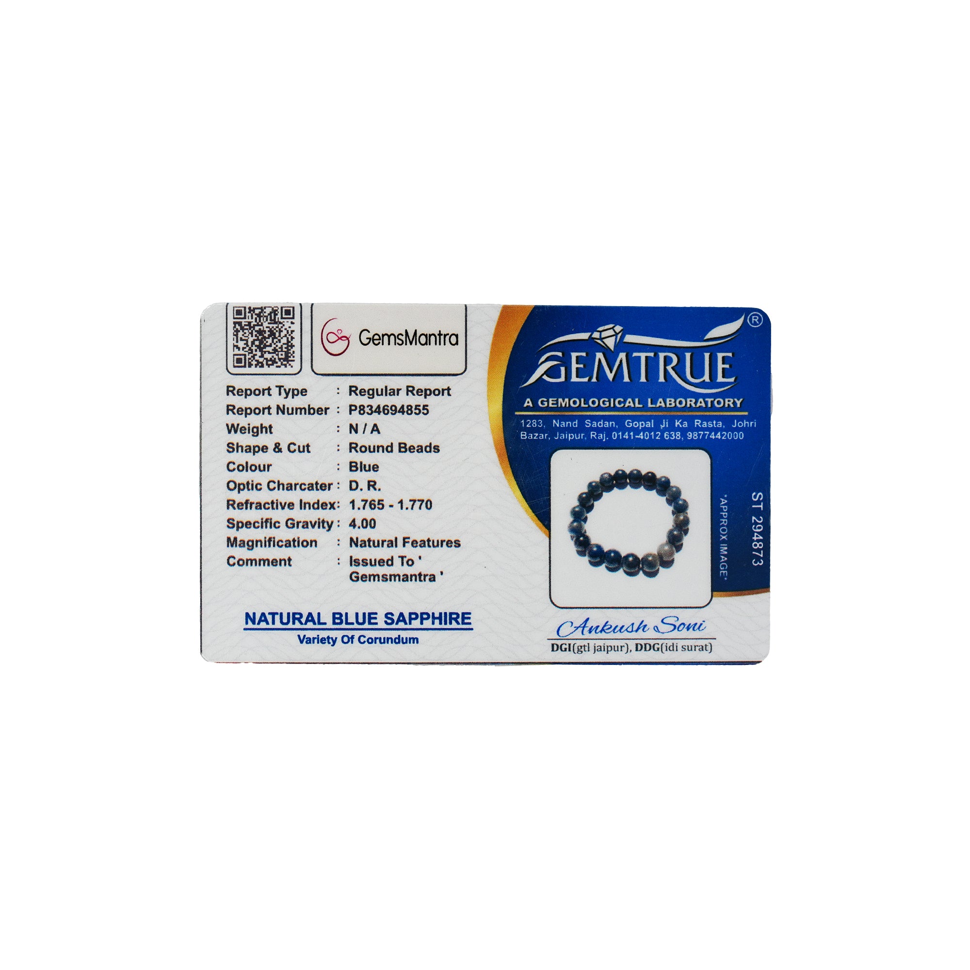 Blue Sapphire (Neelam) Bracelet – Shani (Saturn) Energy