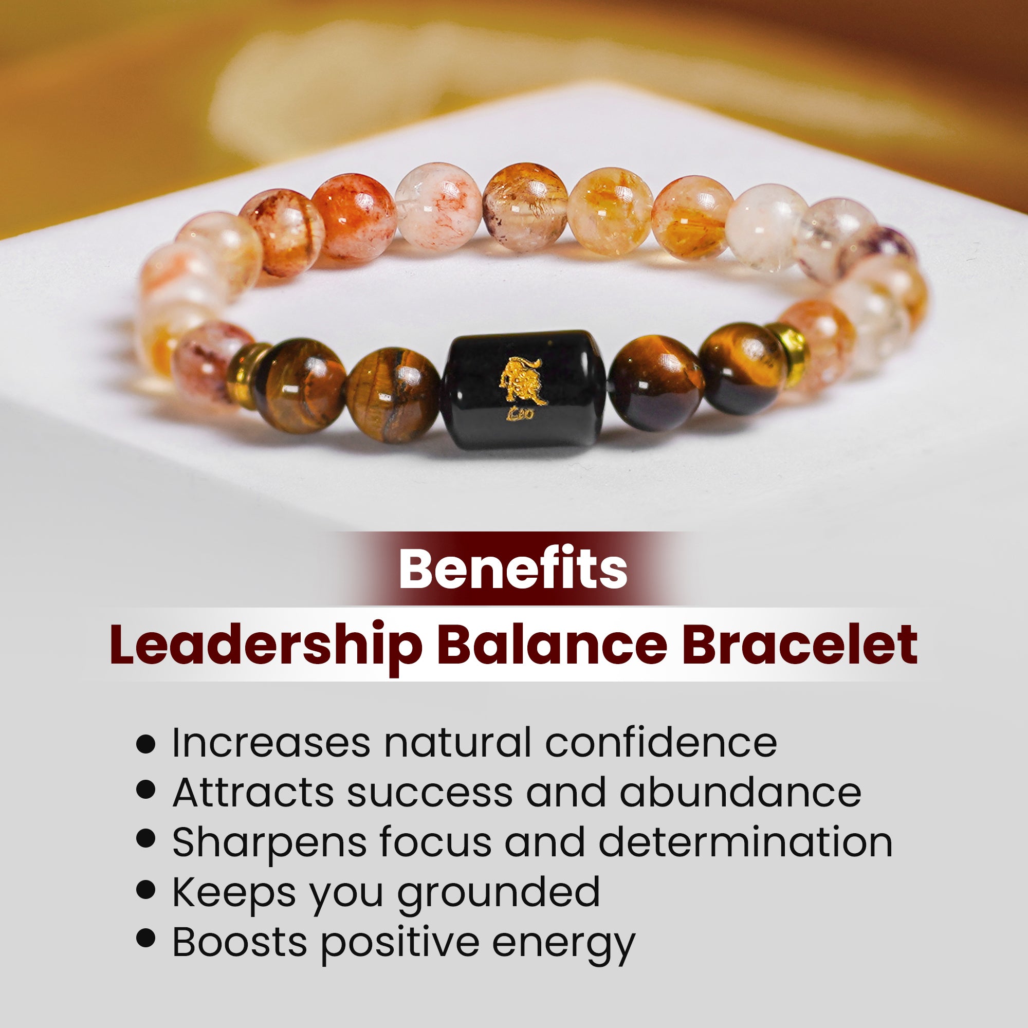 Leo (सिंह राशि) Bracelet – Citrine & Tiger Eye