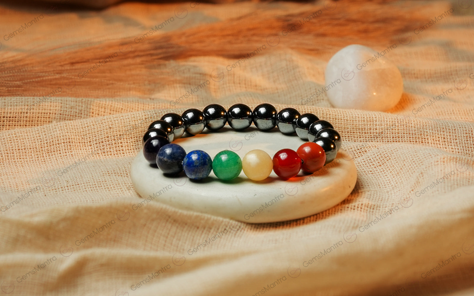 7 chakra Hematite Bracelet