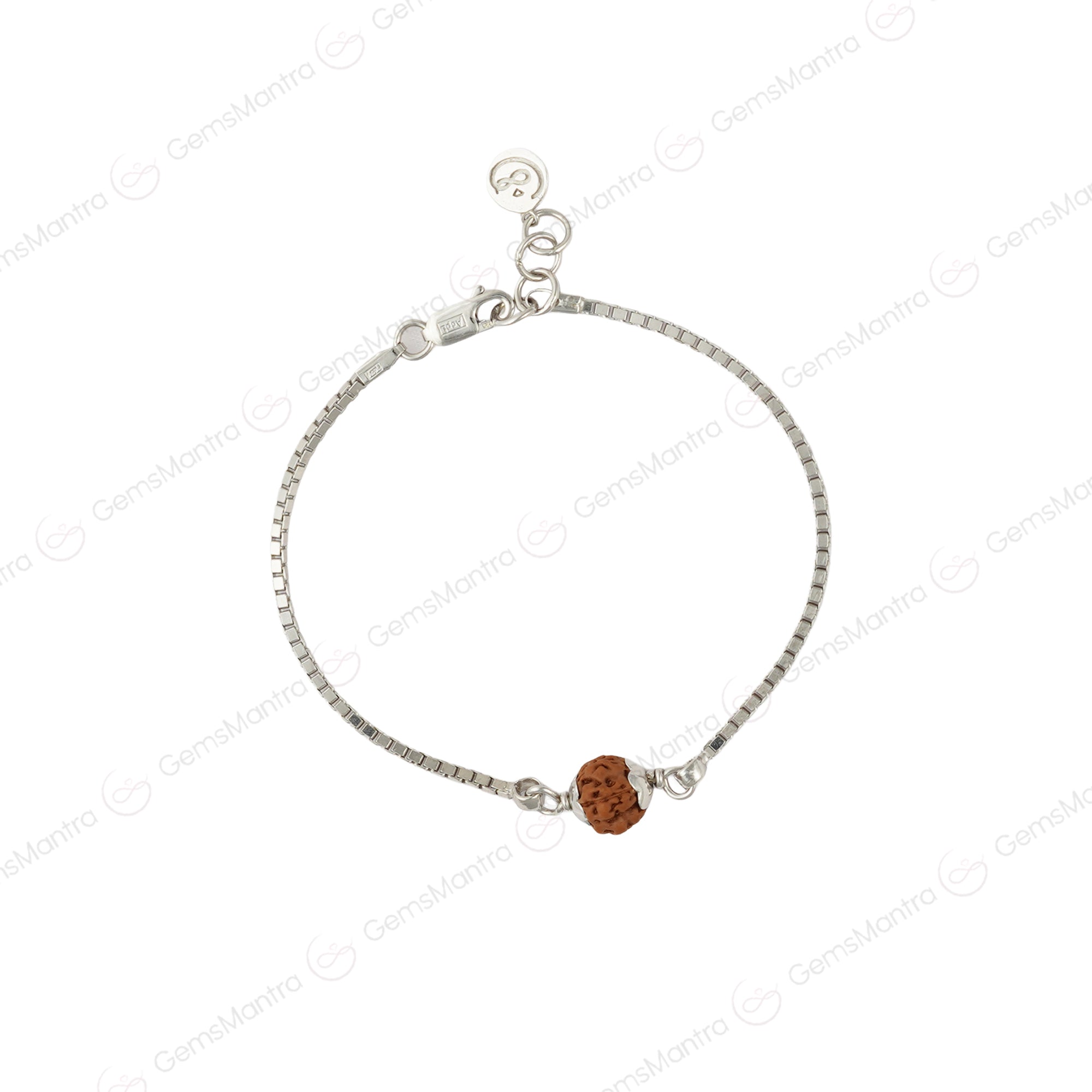 Sacred Rudra 5 Mukhi Rudraksha Silver Bracelet for Women