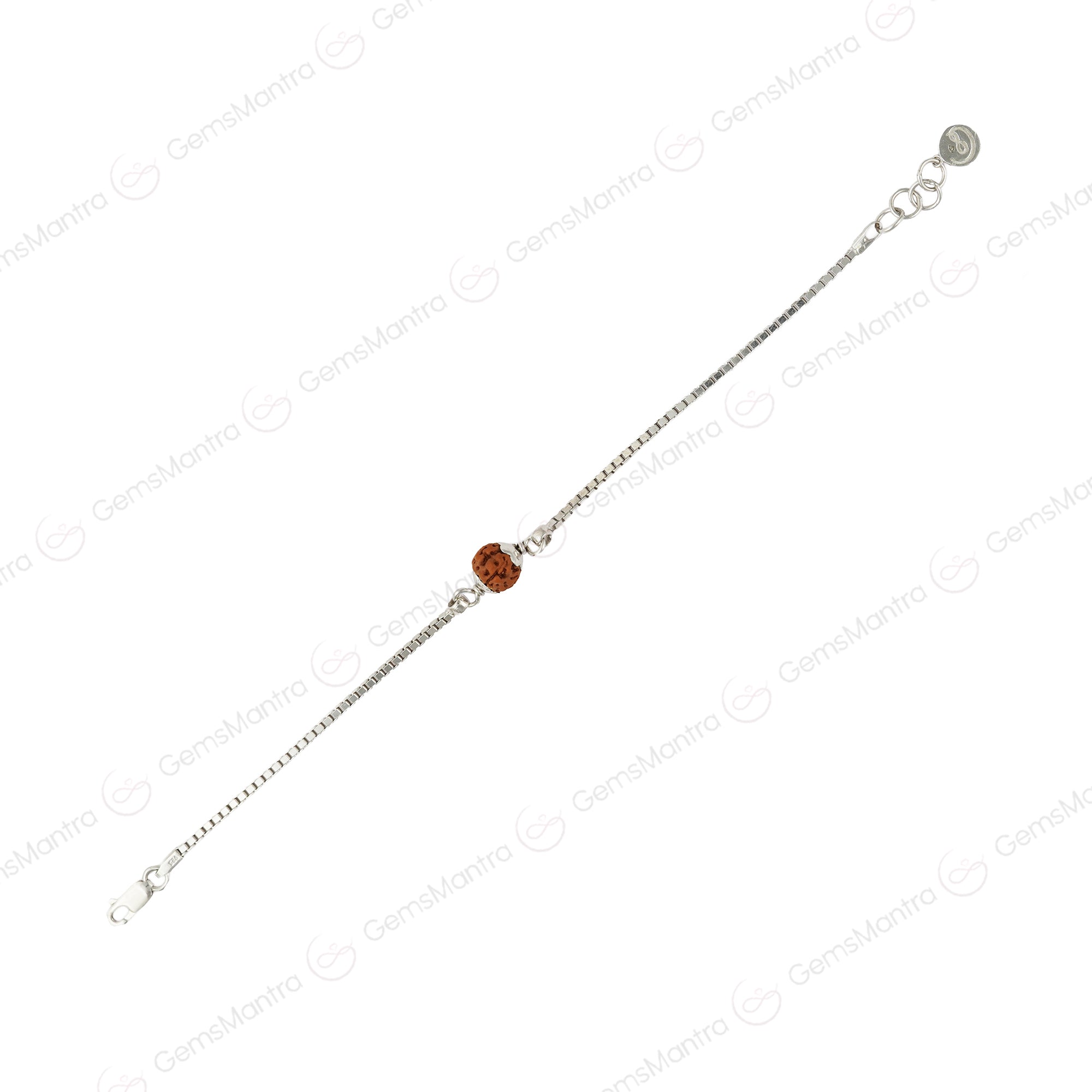 Sacred Rudra 5 Mukhi Rudraksha Silver Bracelet for Women
