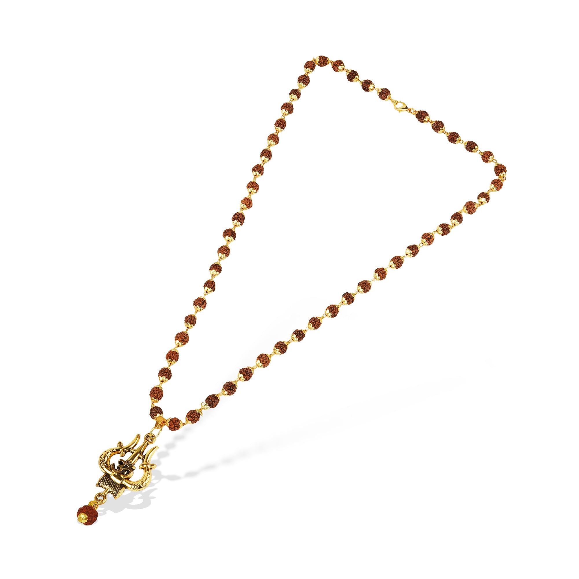 Original Shiv Trishul Rudraksha Mala (Gold)