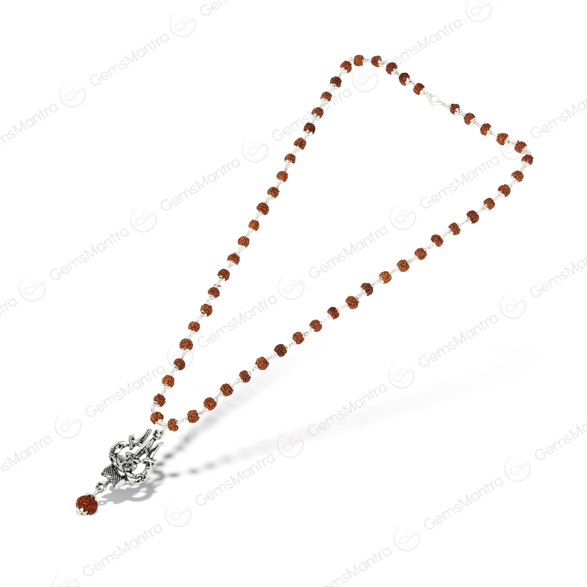 Original Shiv Trishul Rudraksha Mala (Silver)