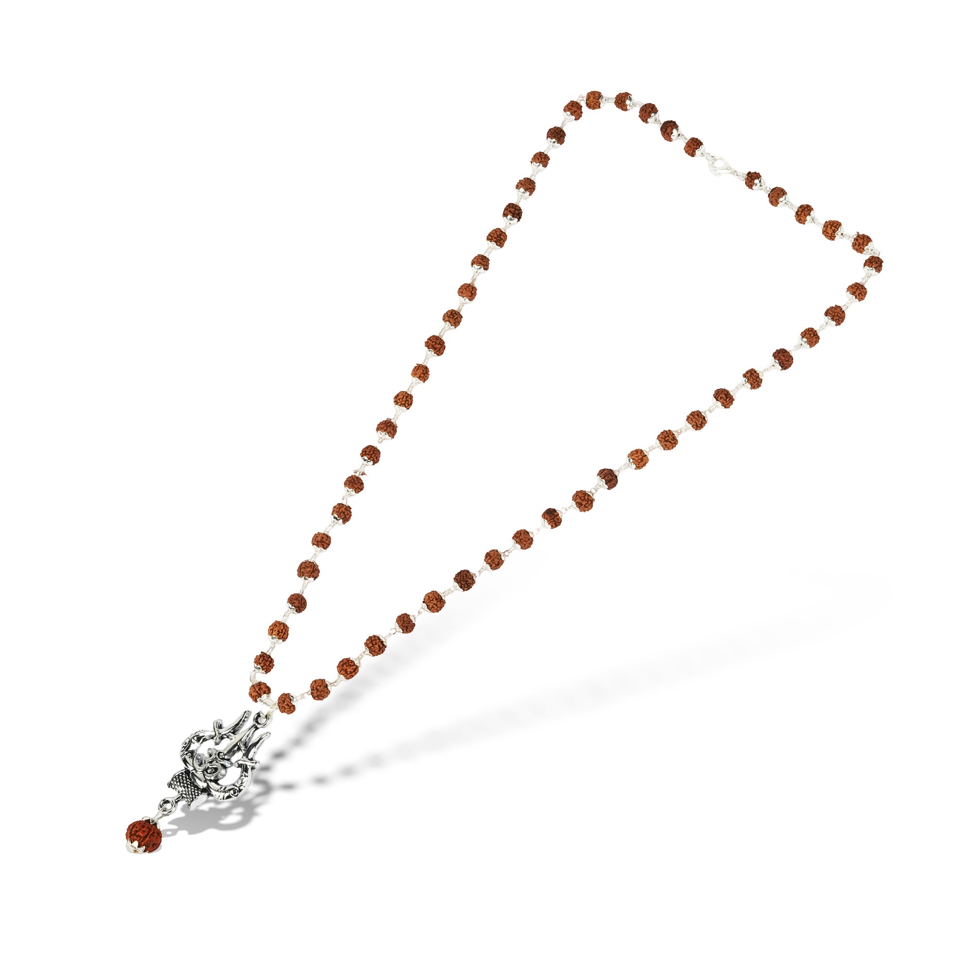 Original Shiv Trishul Rudraksha Mala (Silver)
