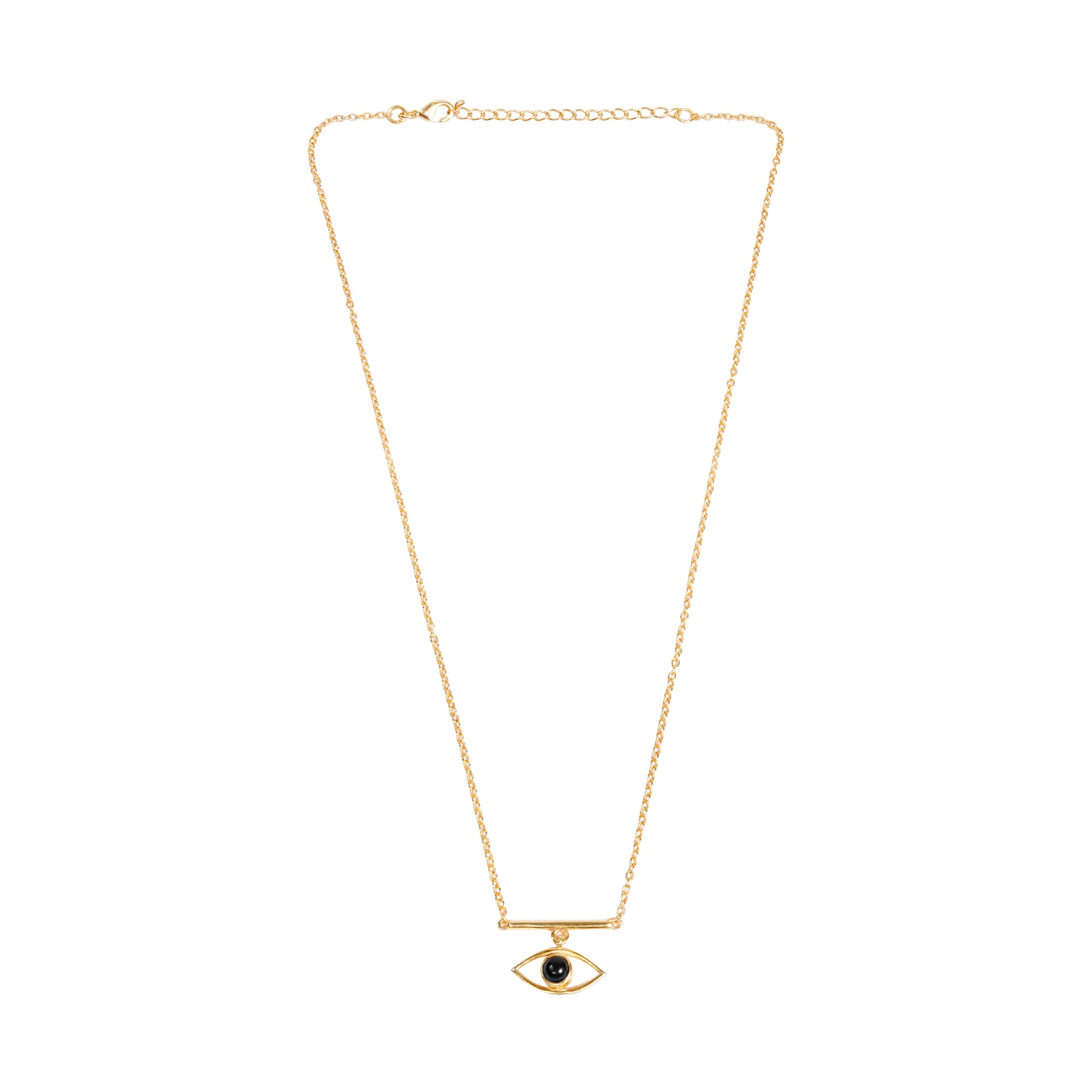 Natural Black Onyx Evil Eye Pendant Necklace | Everyday Protection Jewelry
