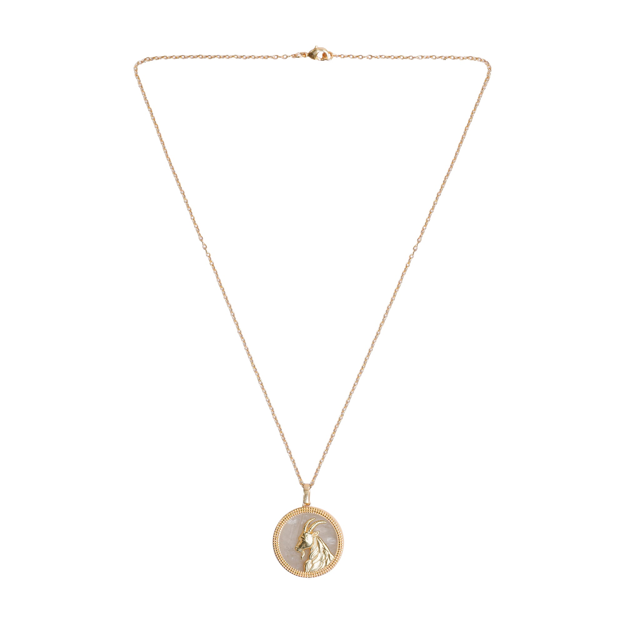 Capricorn Milky Quartz Pendant