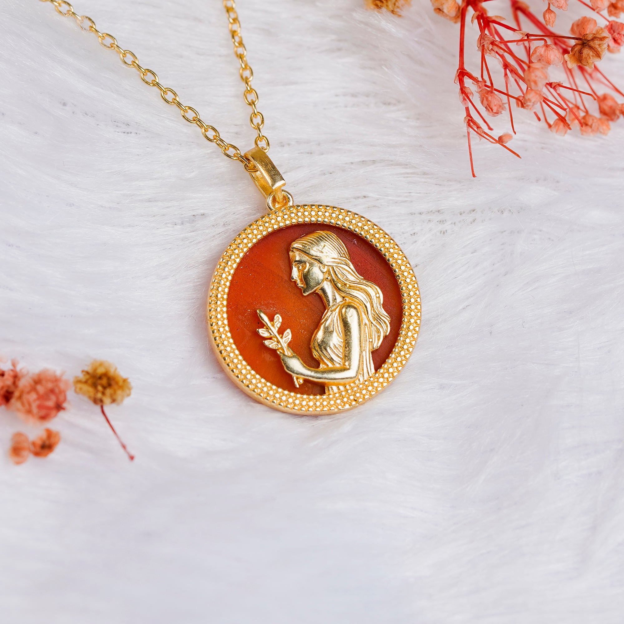 Virgo Carnelian Pendant