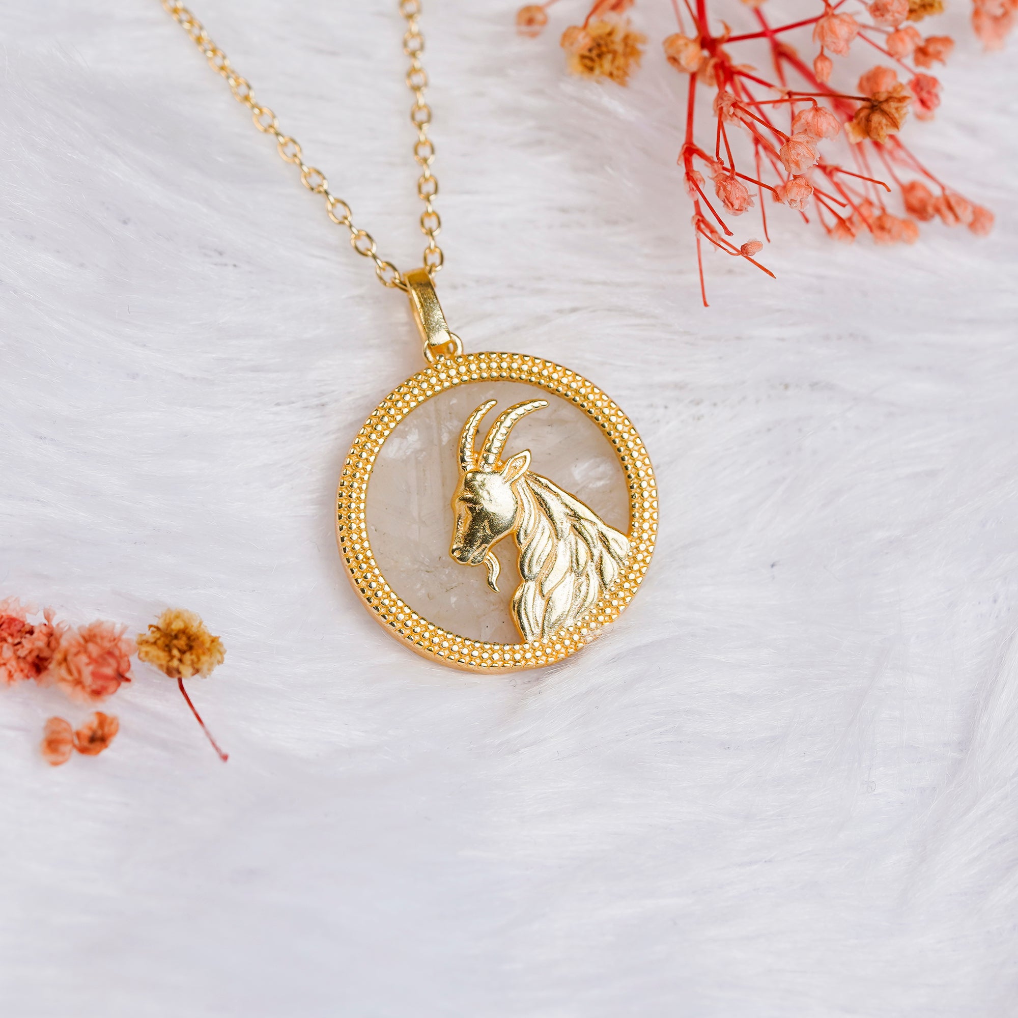 Capricorn Milky Quartz Pendant