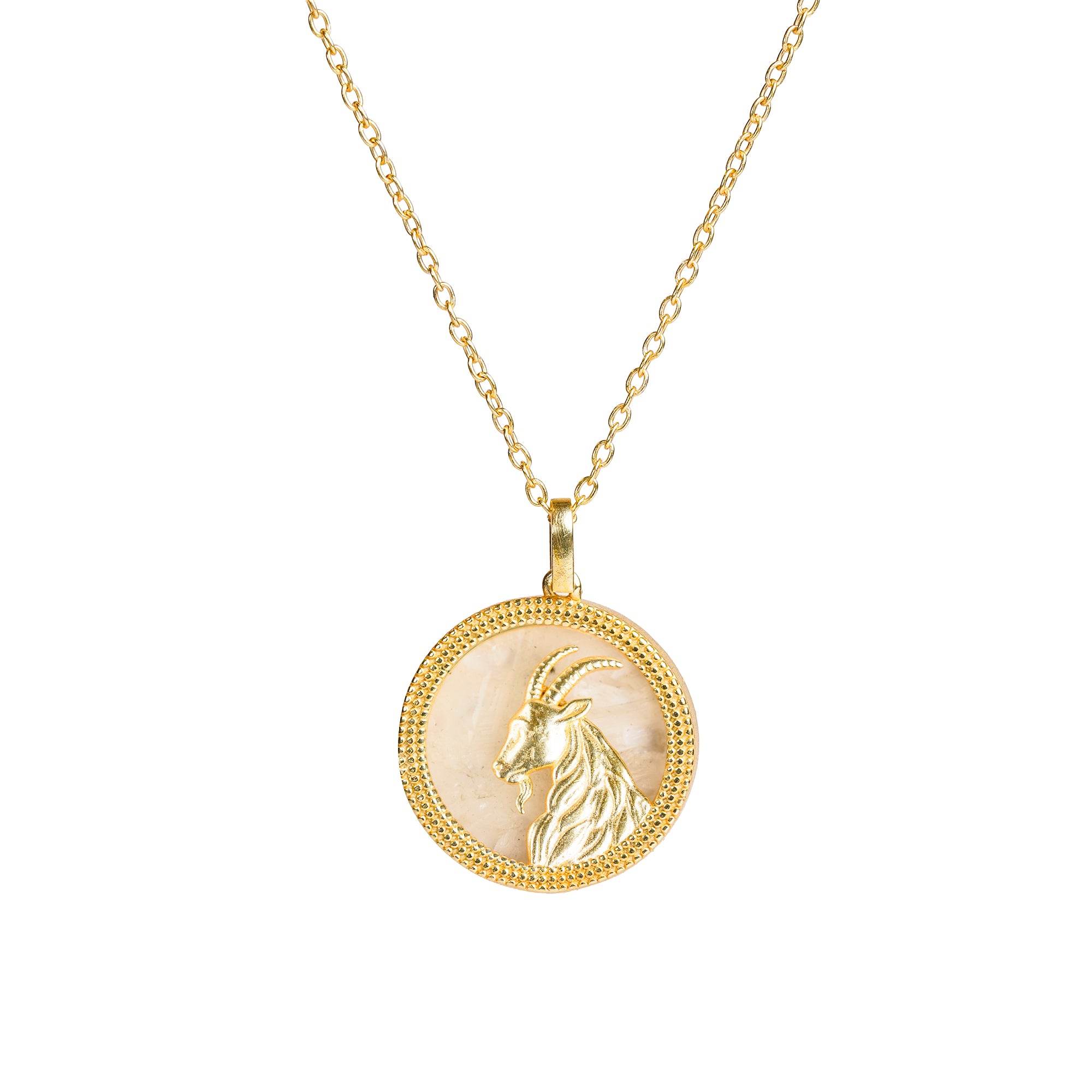 Capricorn Milky Quartz Pendant