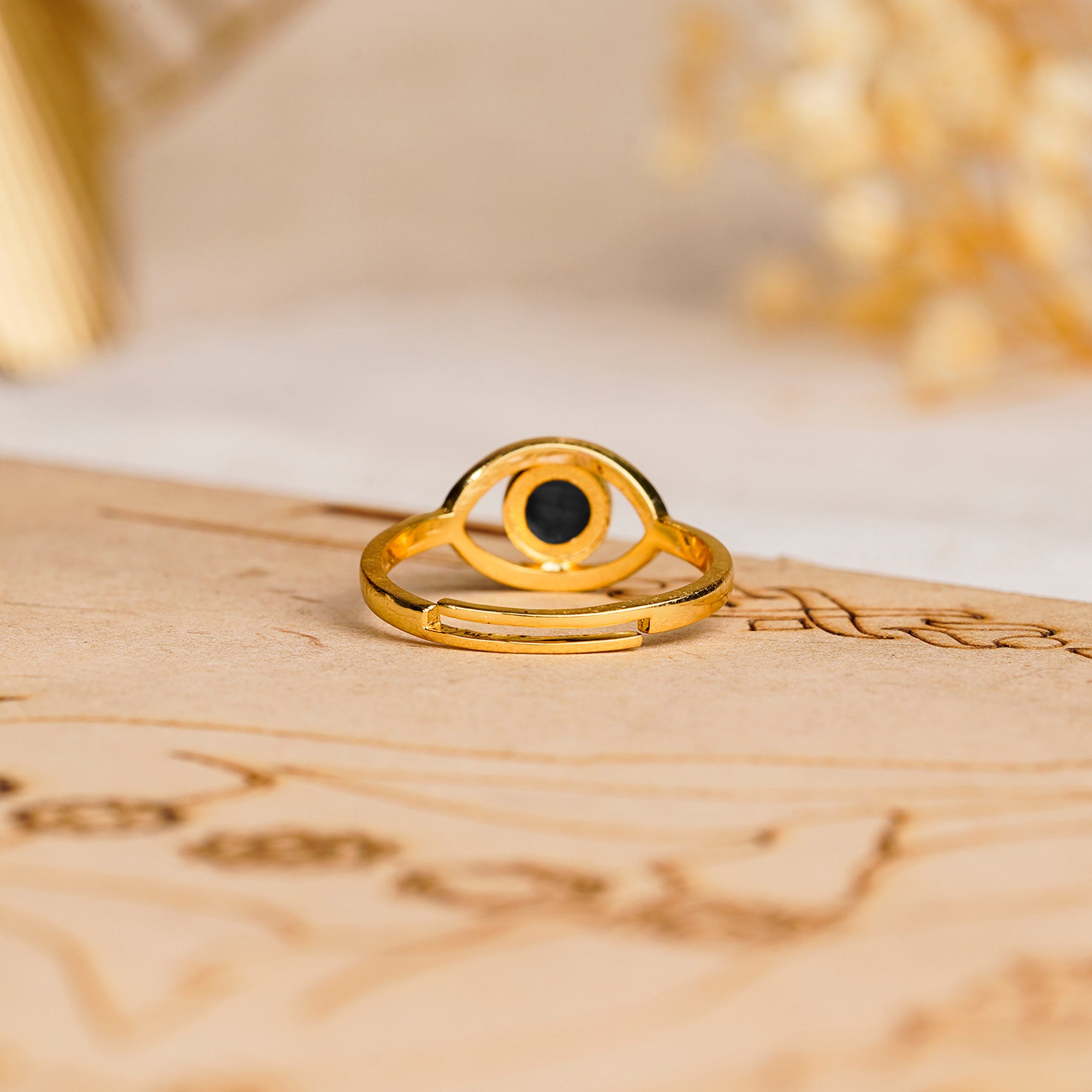 Natural Black Onyx Evil Eye Ring | Everyday Protection Jewelry