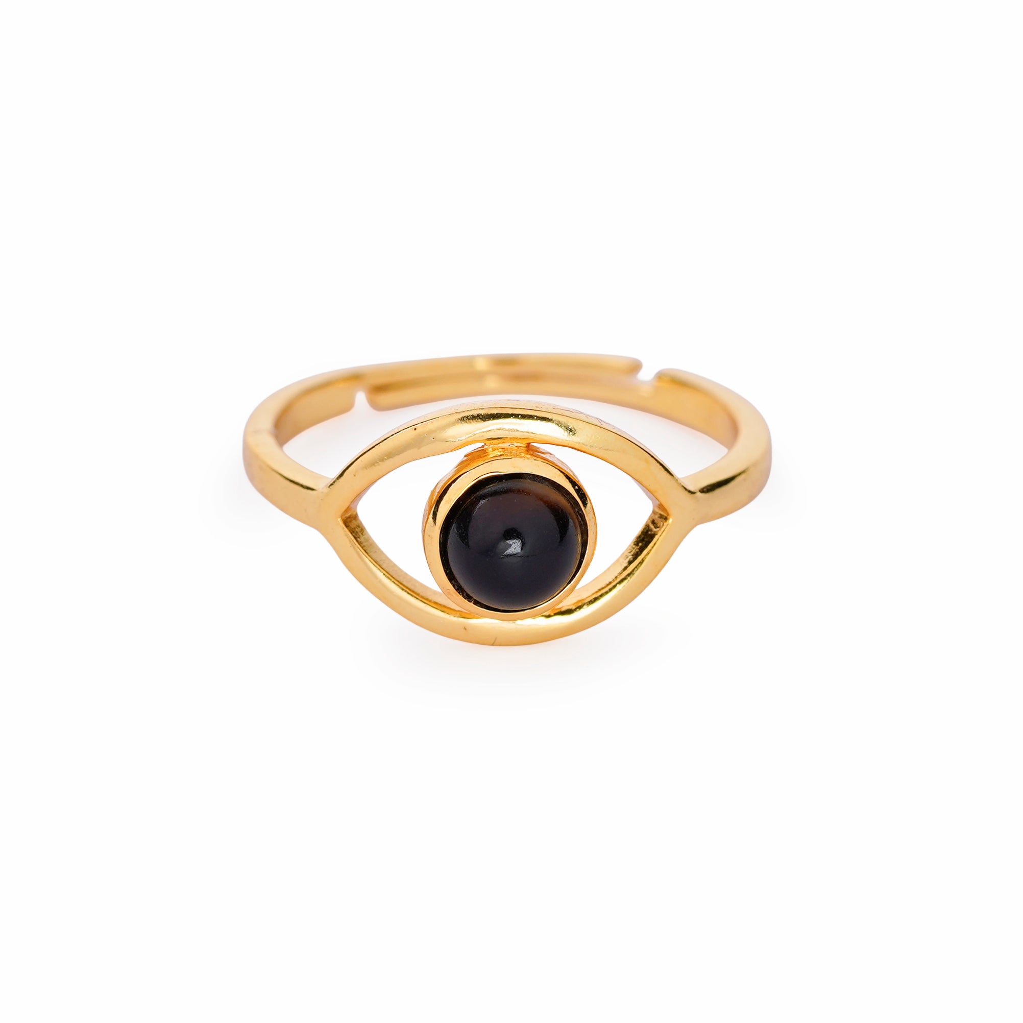 Natural Black Onyx Evil Eye Ring | Everyday Protection Jewelry