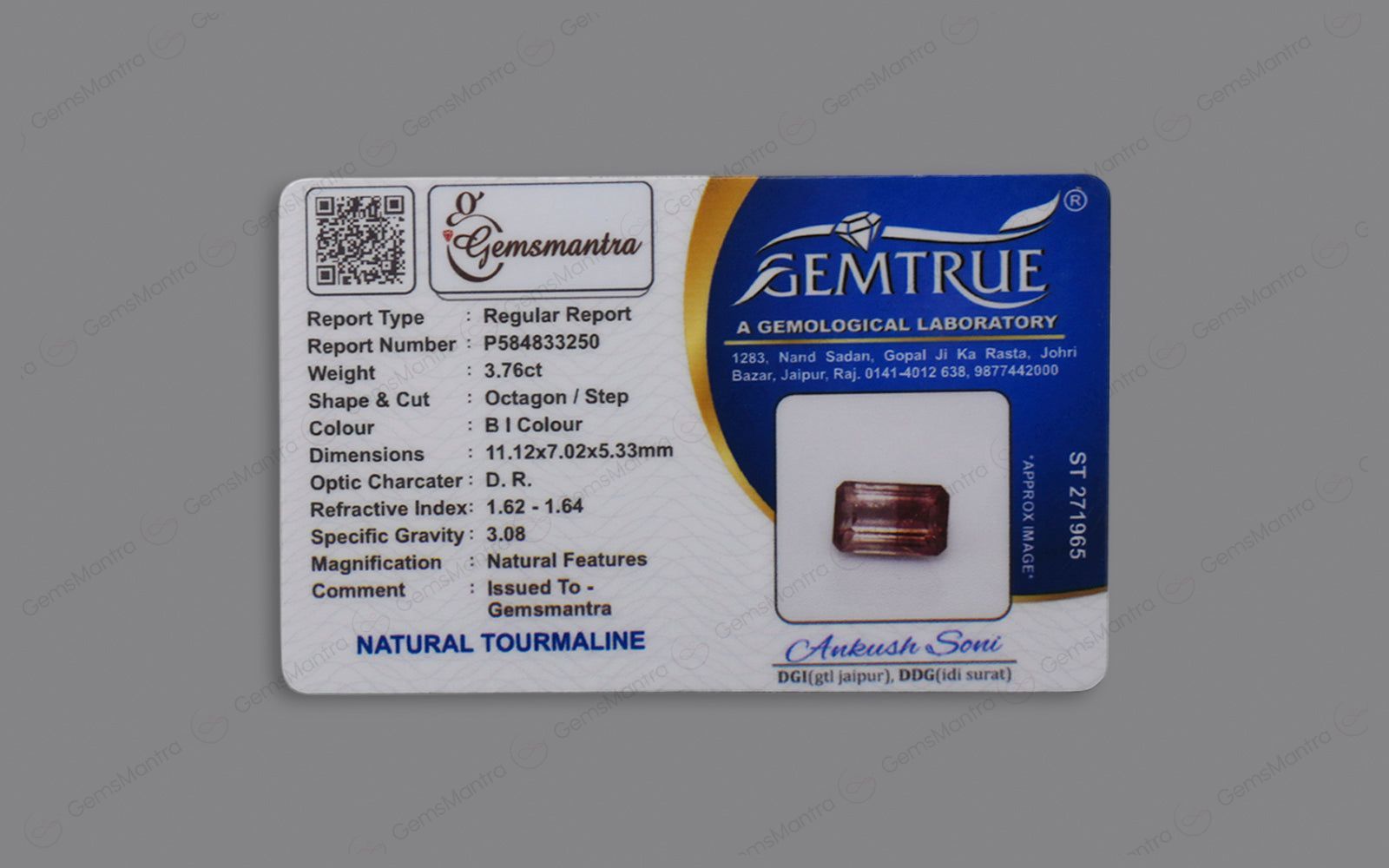 Bi Color Tourmaline - 3.76 Carats