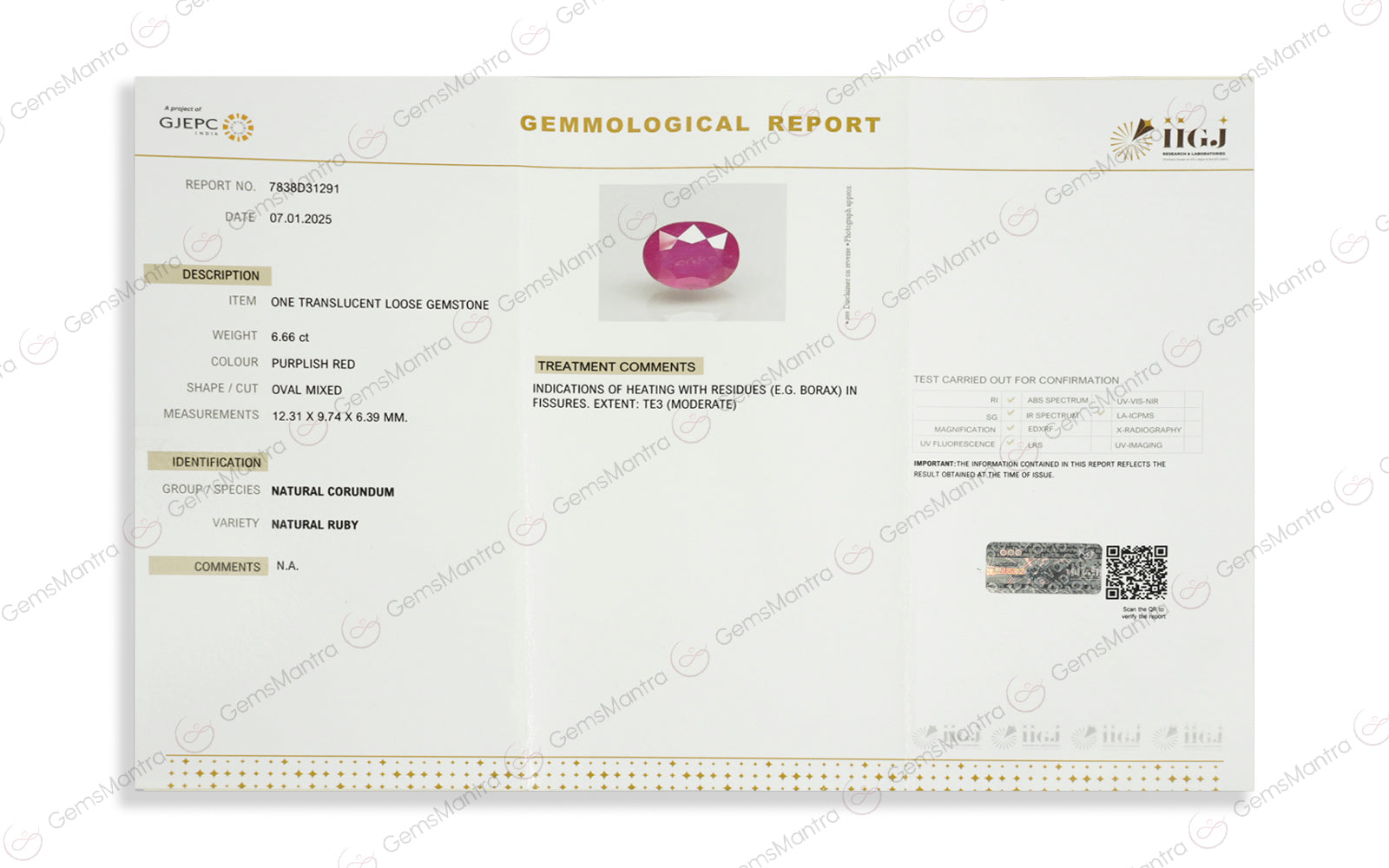 Burmese Ruby - 6.66 Carats