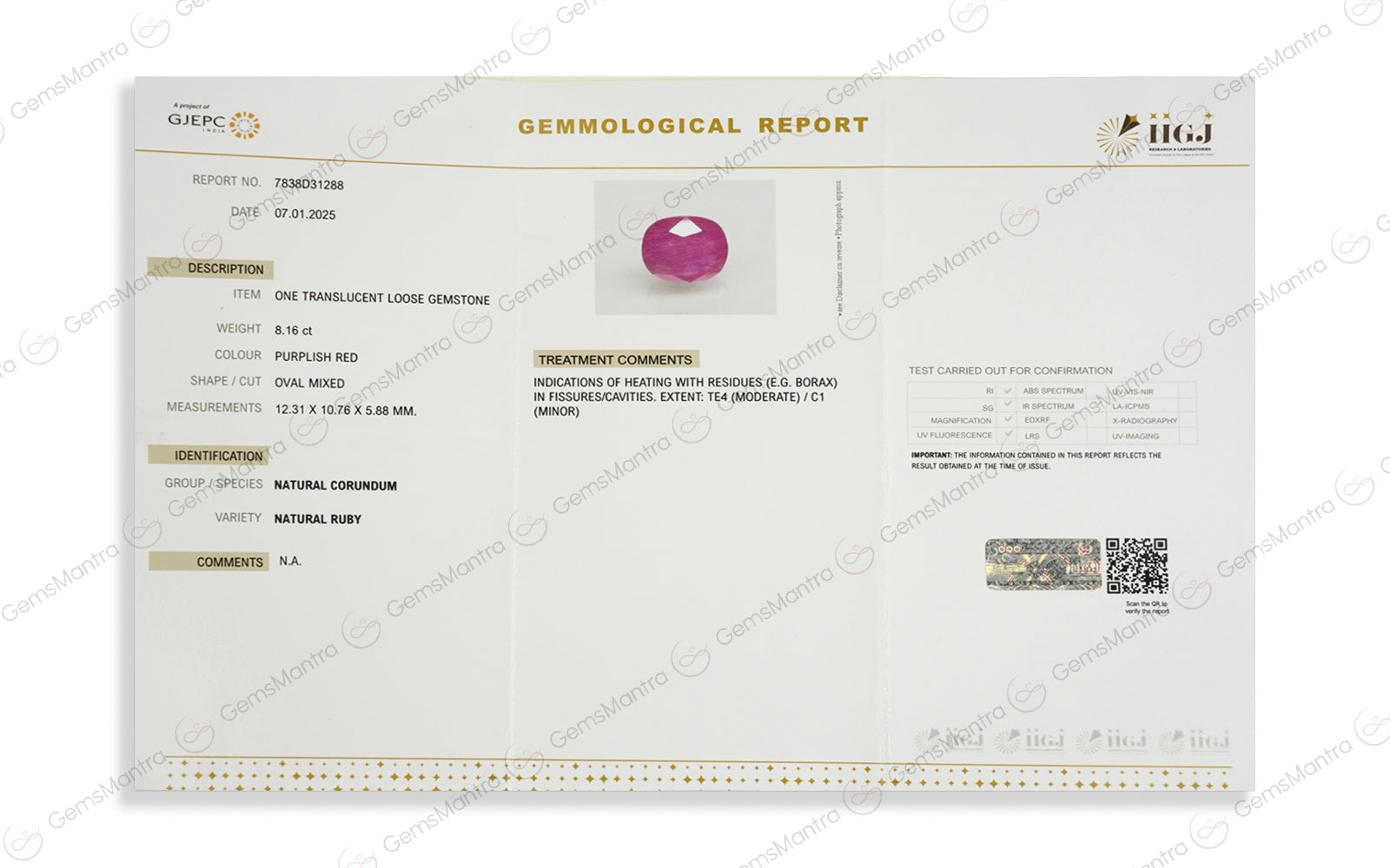 Burmese Ruby - 8.16 Carats