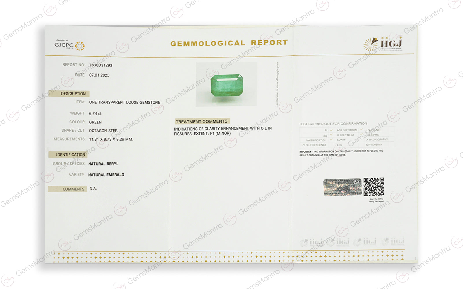 Emerald - 6.74 Carats