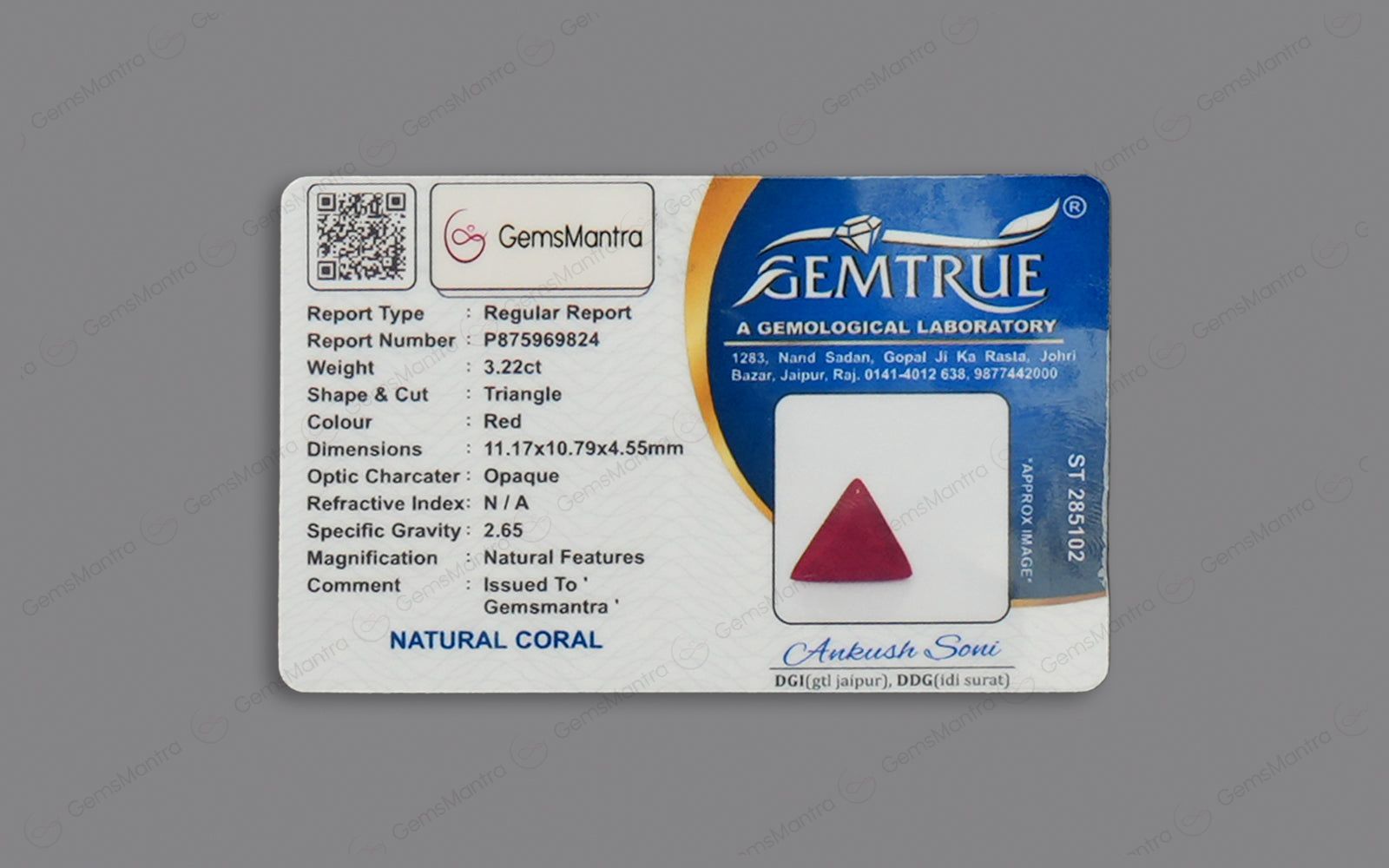 Red Coral - 3.22 Carats