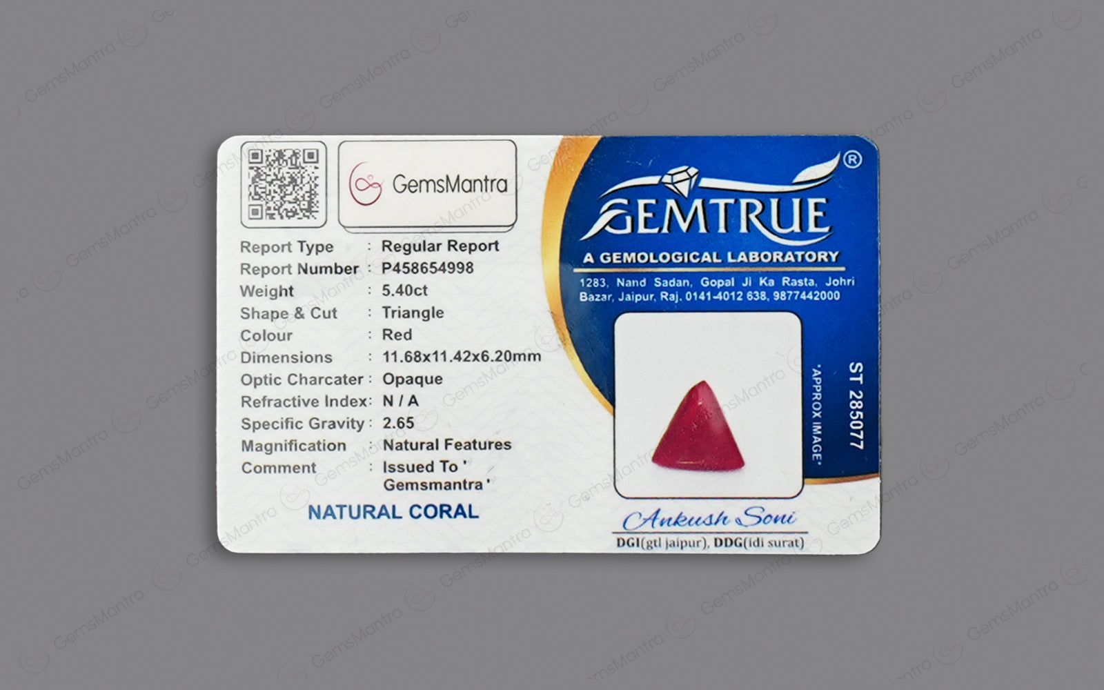 Red Coral - 5.4 Carats