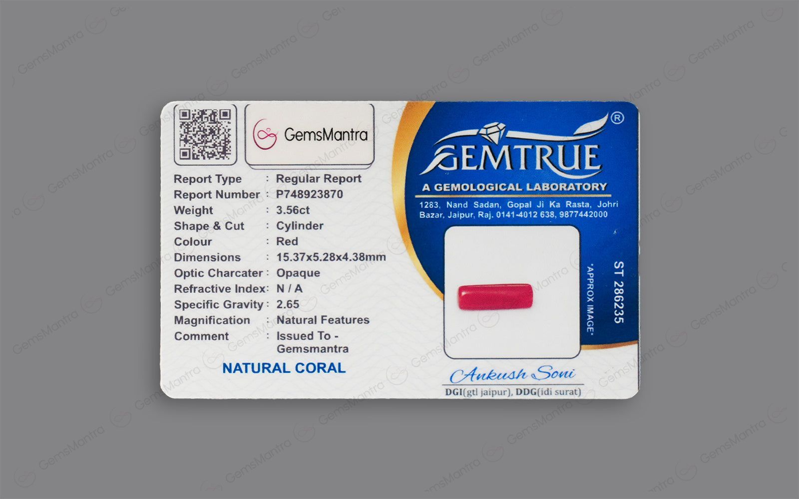 Red Coral - 3.56 Carats