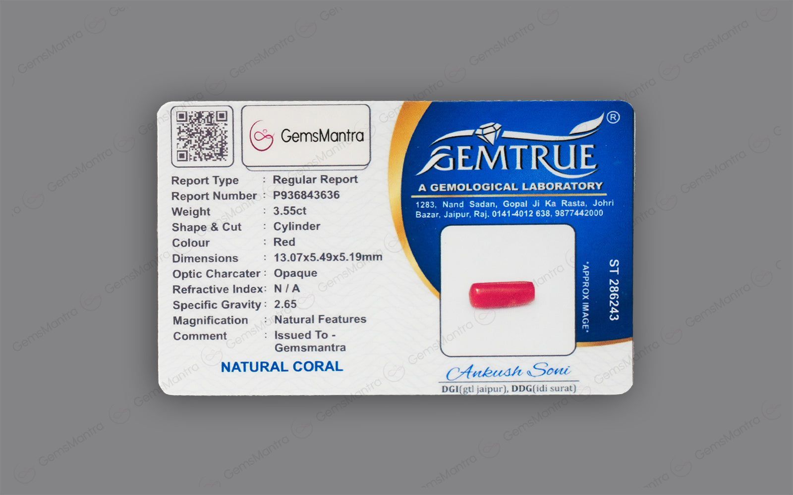 Red Coral - 3.55 Carats