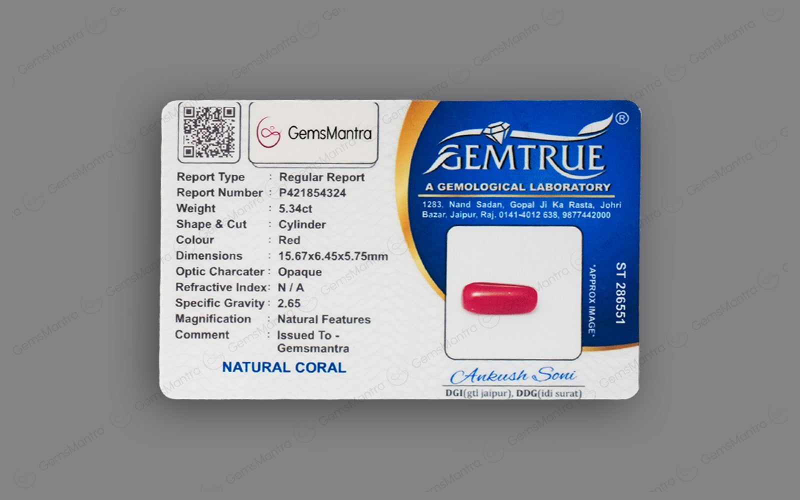 Red Coral - 5.34 Carats