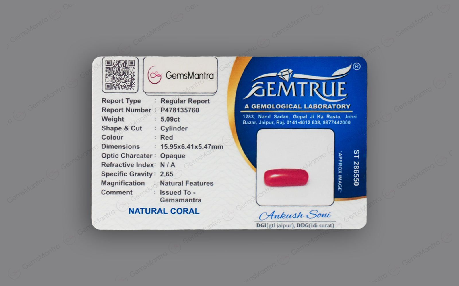 Red Coral - 5.09 Carats