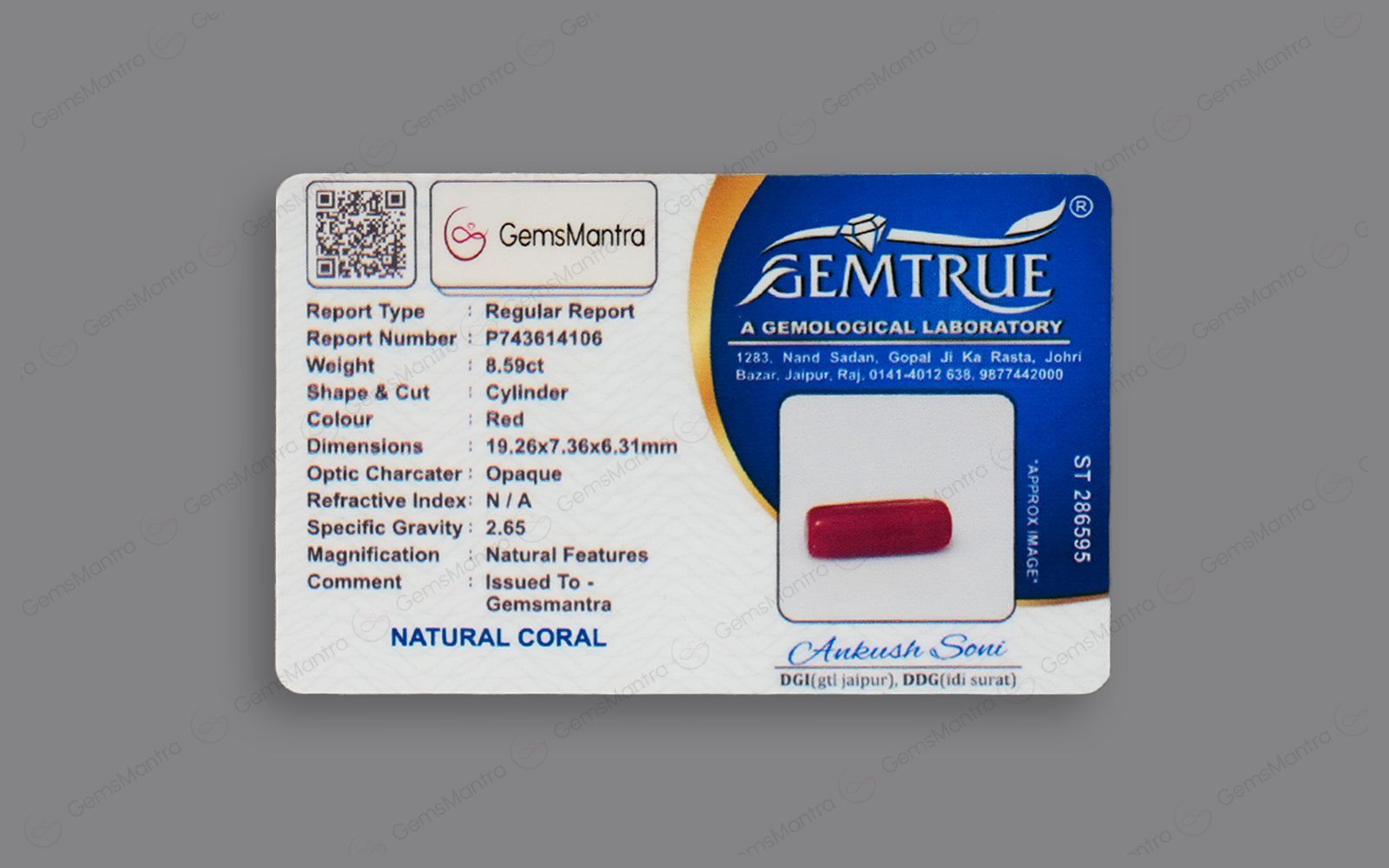 Red Coral - 8.59 Carats