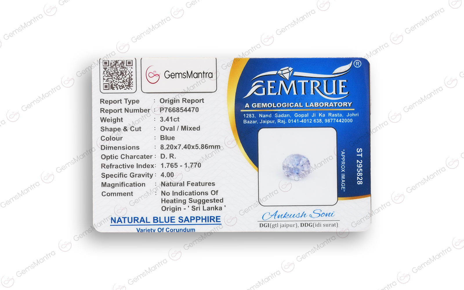 Blue Sapphire - 3.41 Carats