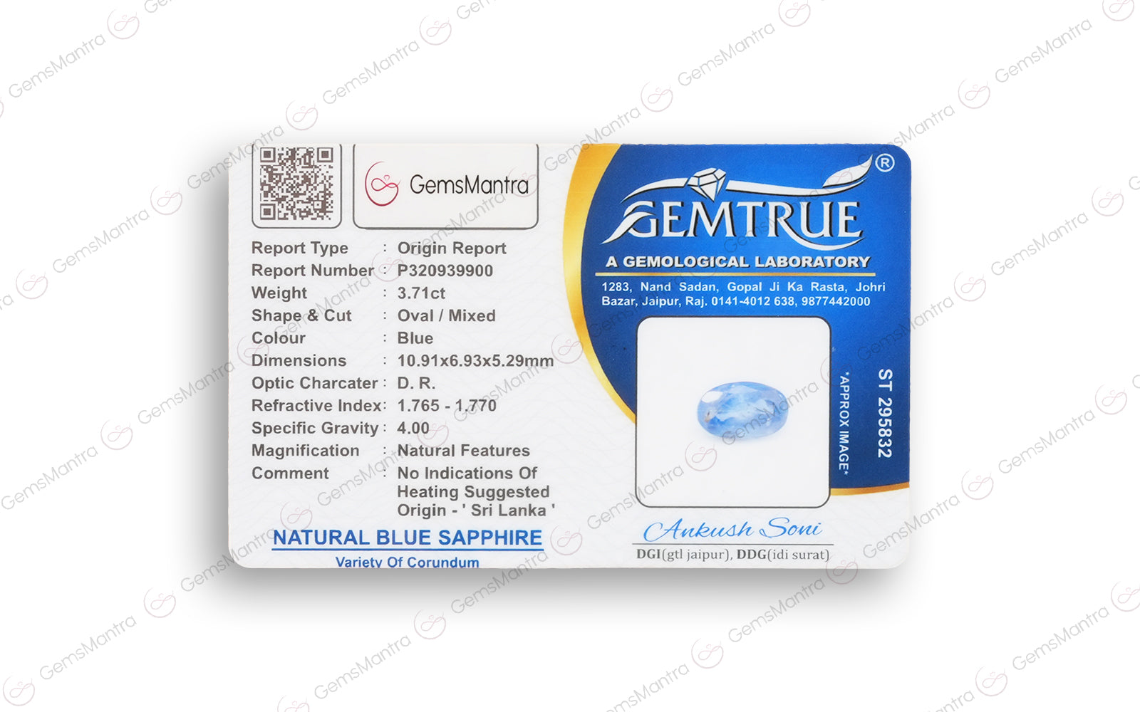 Blue Sapphire - 3.71 Carats