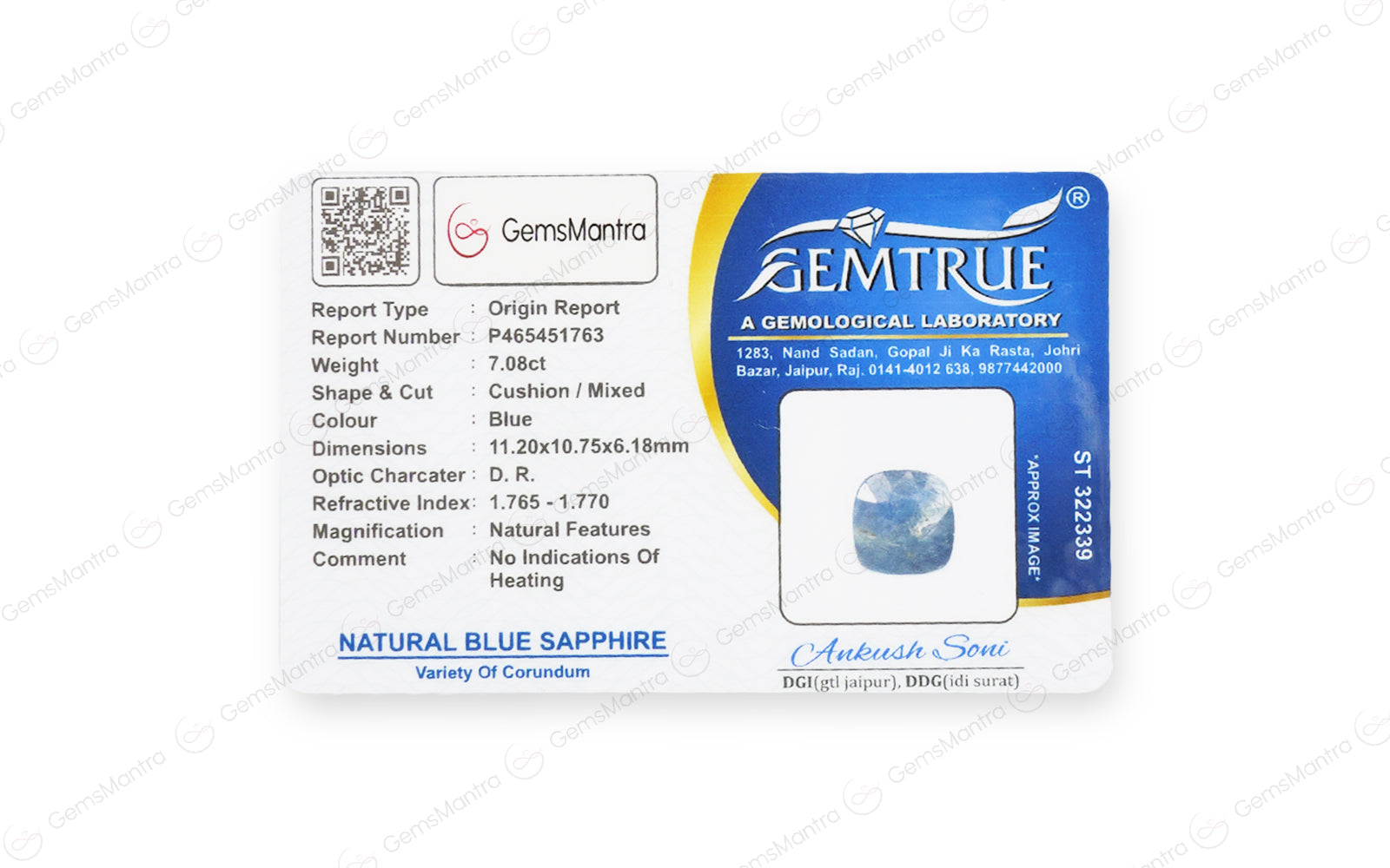 Ceylon Blue Sapphire - 7.08 Carats