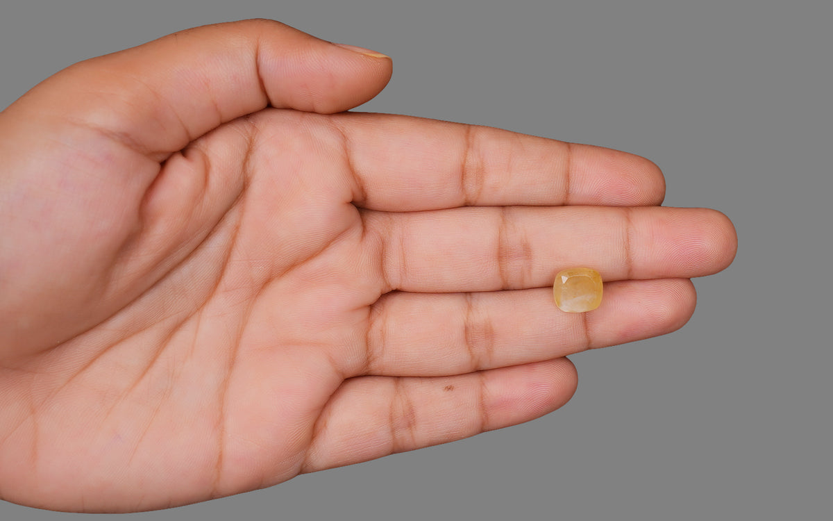 Yellow Sapphire (Pukhraj) – 8.09 Carat / 8.98 Ratti