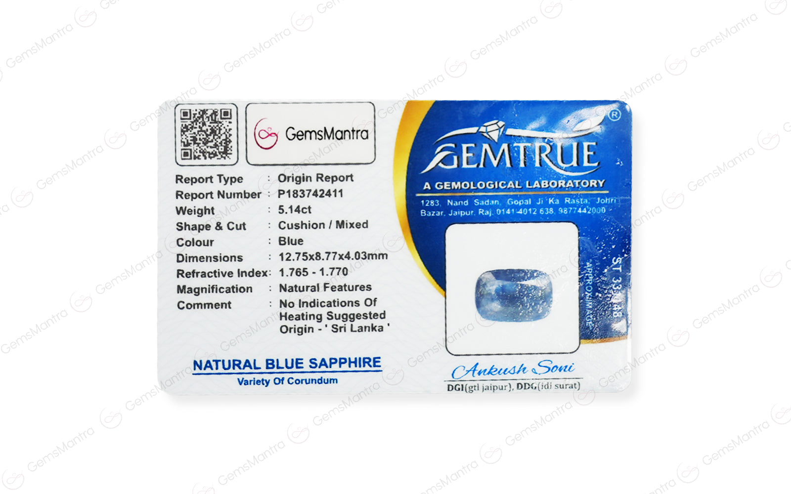 Blue Sapphire - 5.14 Carats