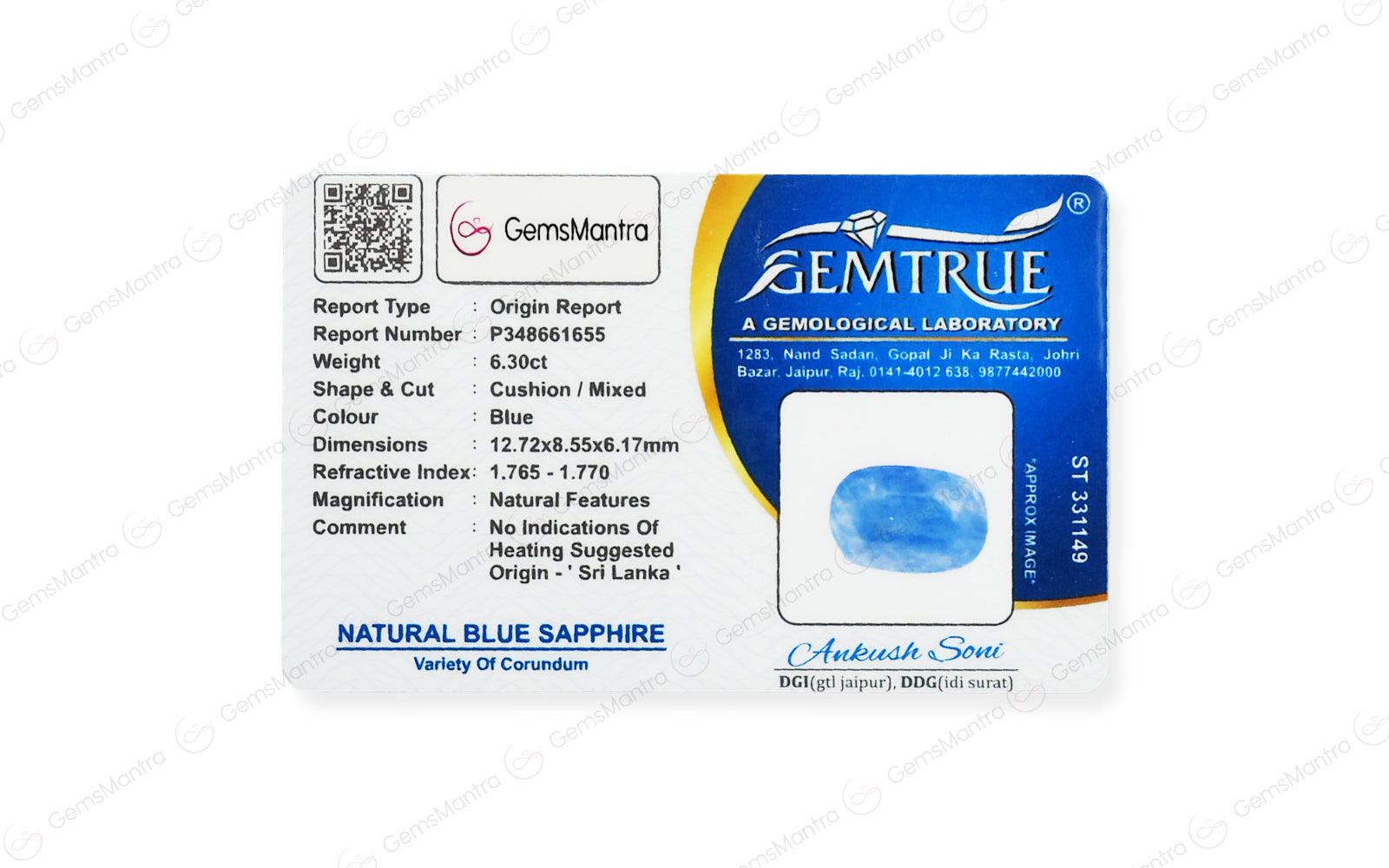 Blue Sapphire - 6.3 Carats