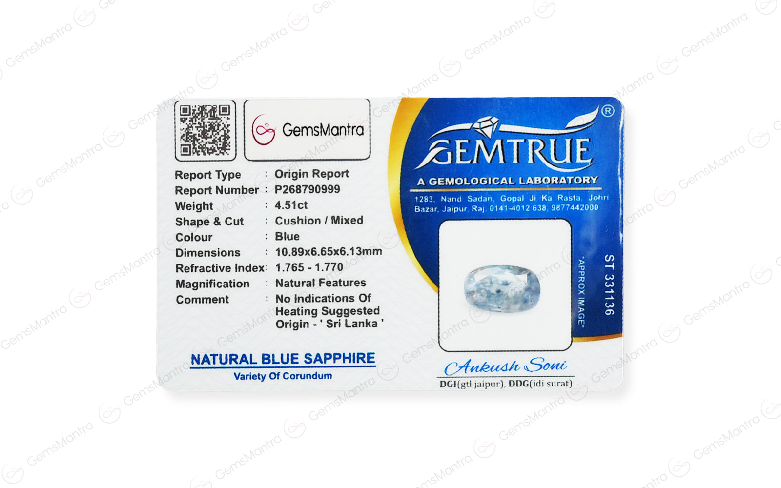 Blue Sapphire - 4.51 Carats