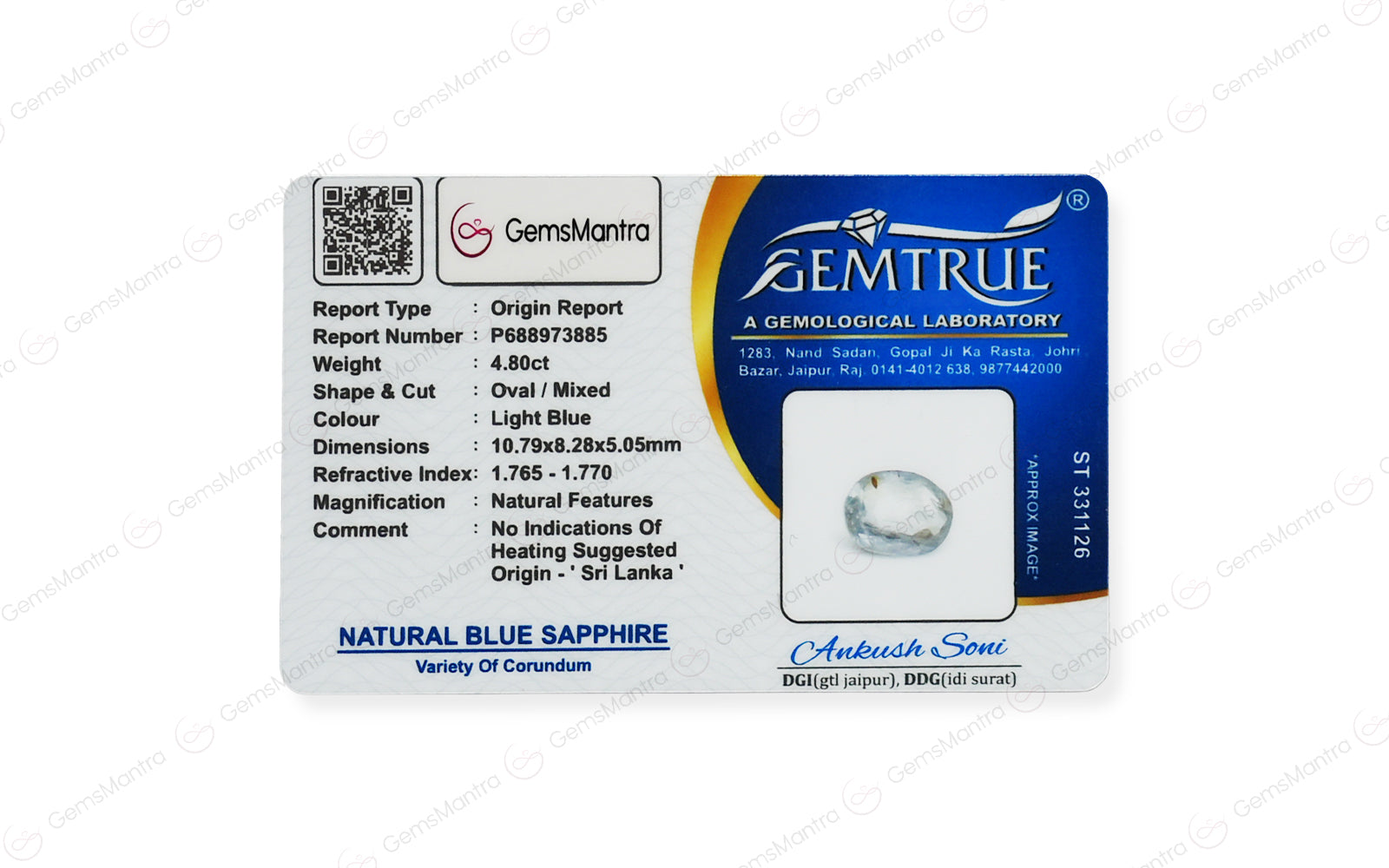 Blue Sapphire - 4.8 Carats