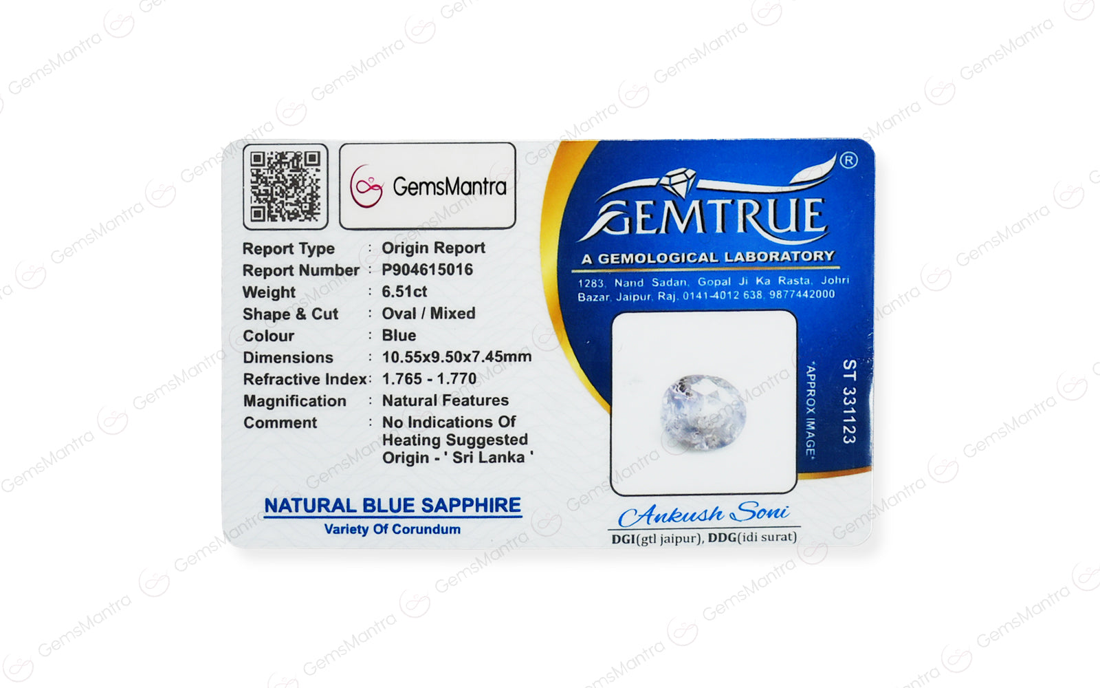 Blue Sapphire - 6.5 Carats