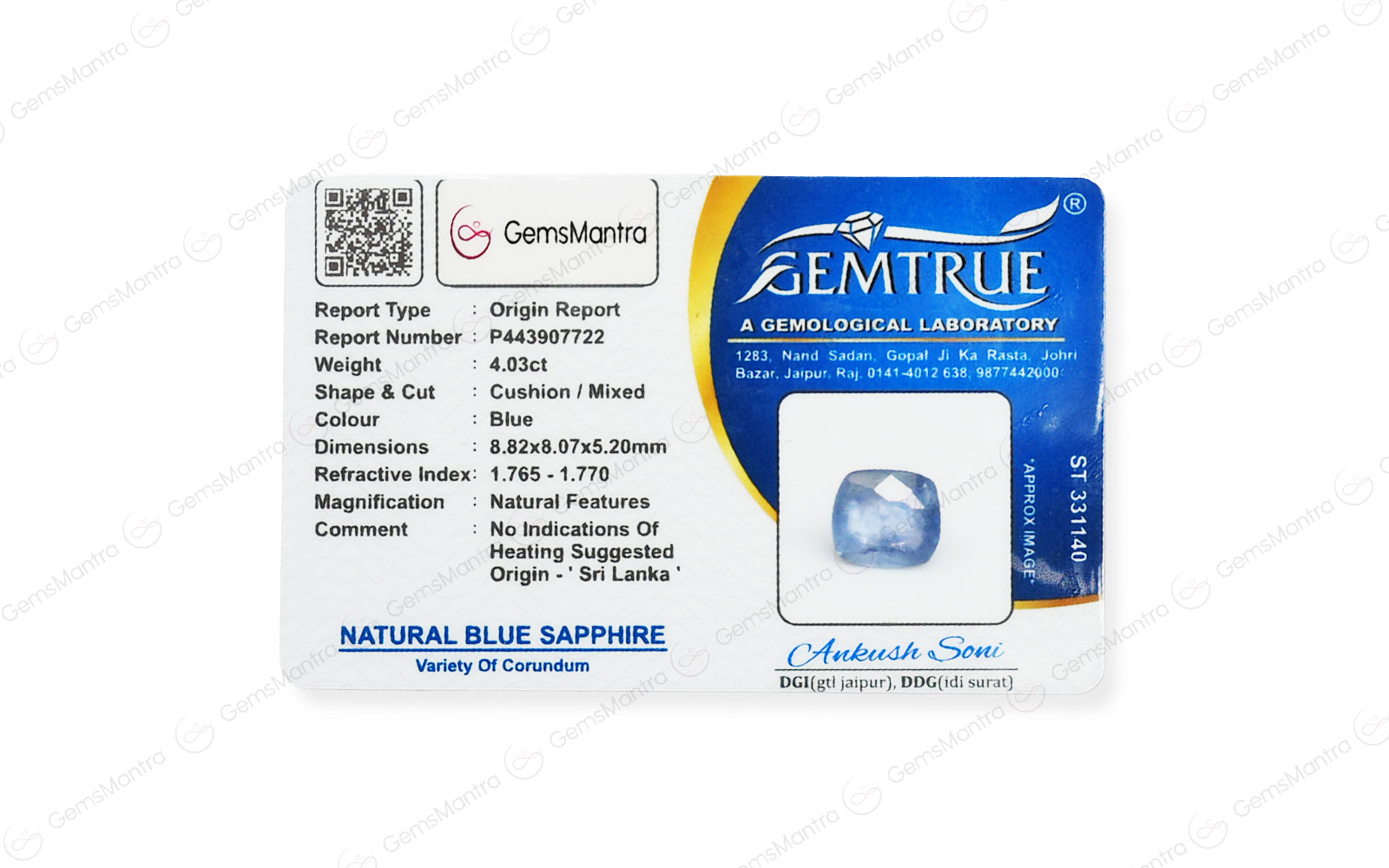 Blue Sapphire - 4.03 Carats