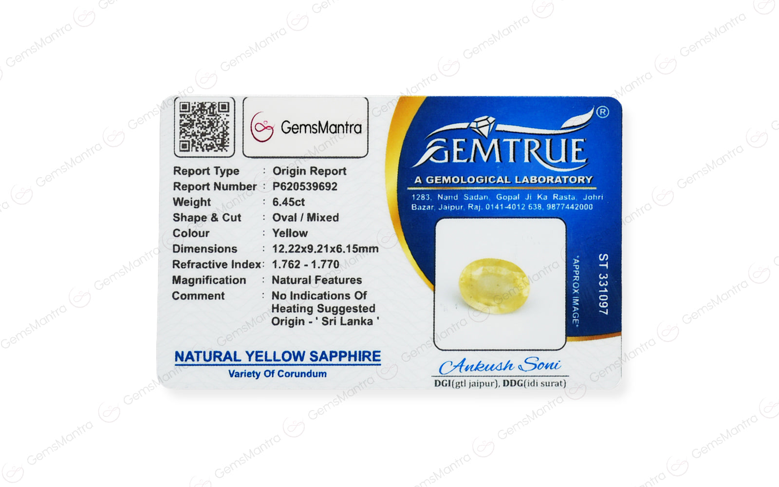 Yellow Sapphire - 6.45 Carats