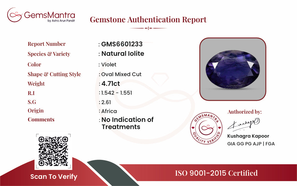Iolite - 4.71 Carats