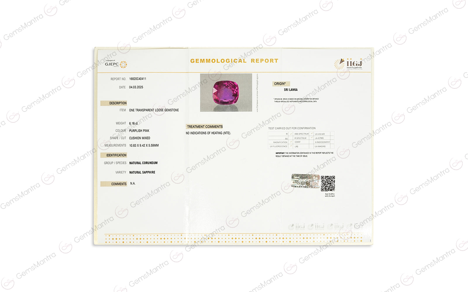 Pink Sapphire - 6.16 Carats