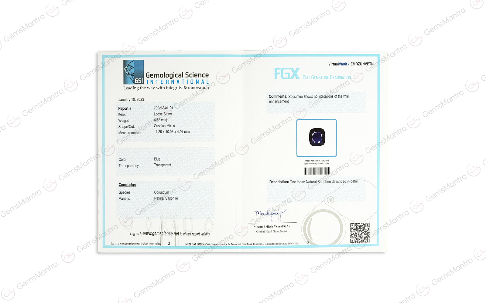 Blue Sapphire - 4.62 Carats