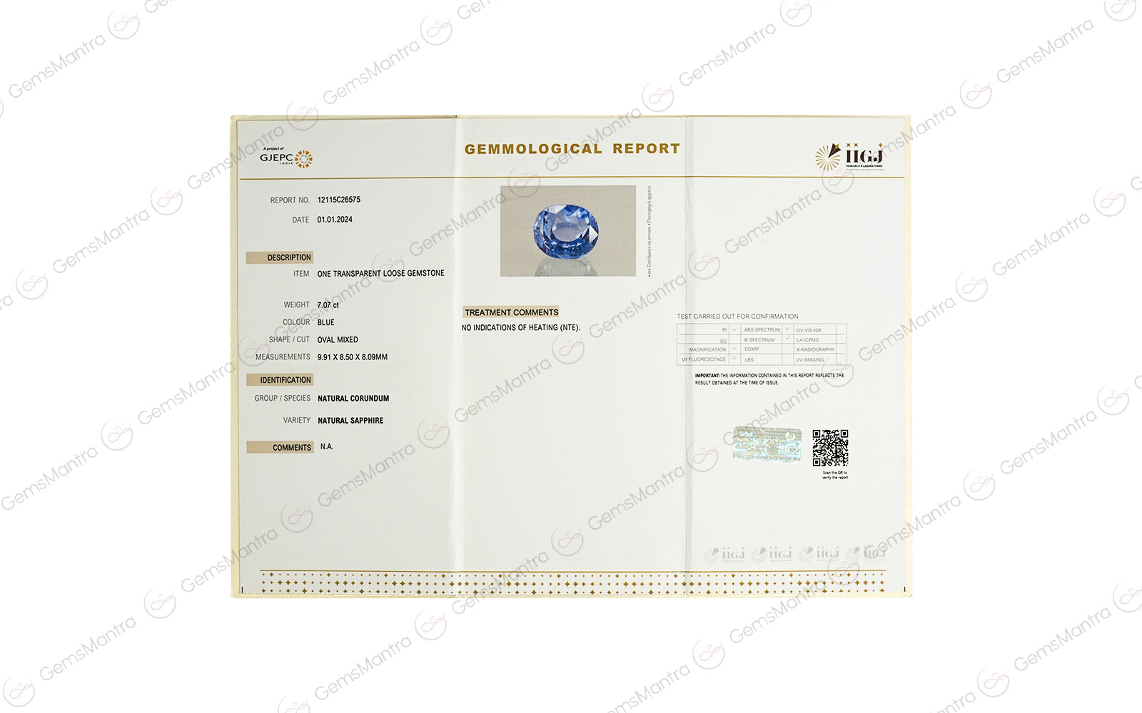 Blue Sapphire - 7.07 Carats