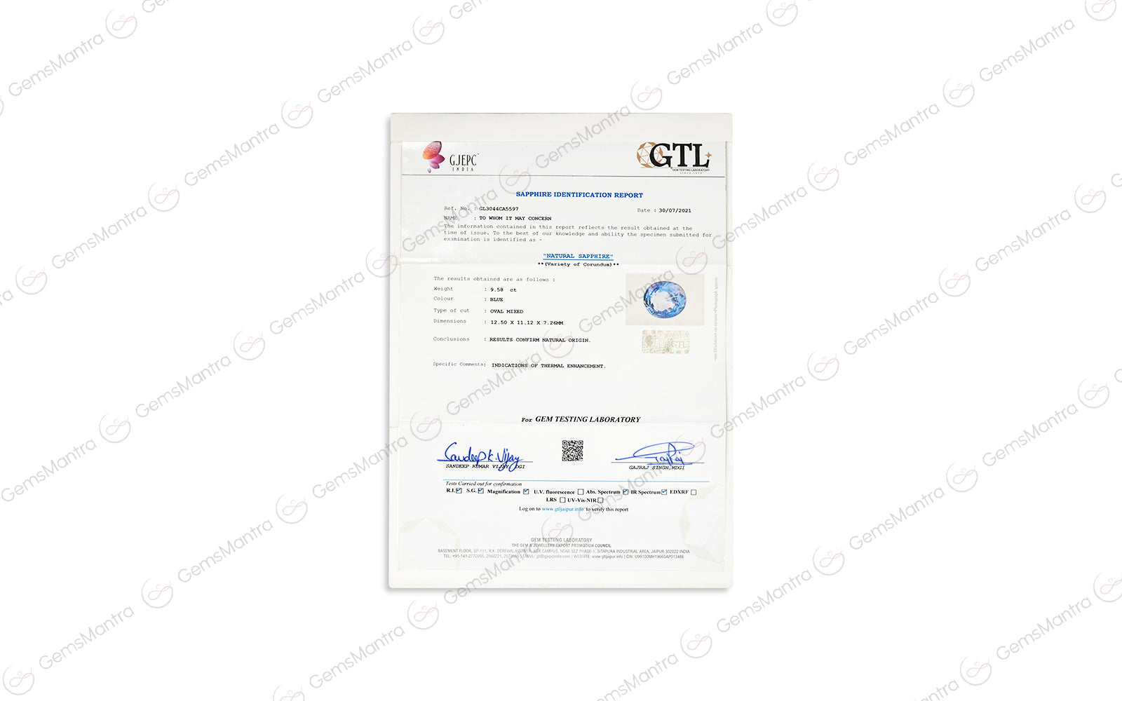 Blue Sapphire - 9.58 Carats